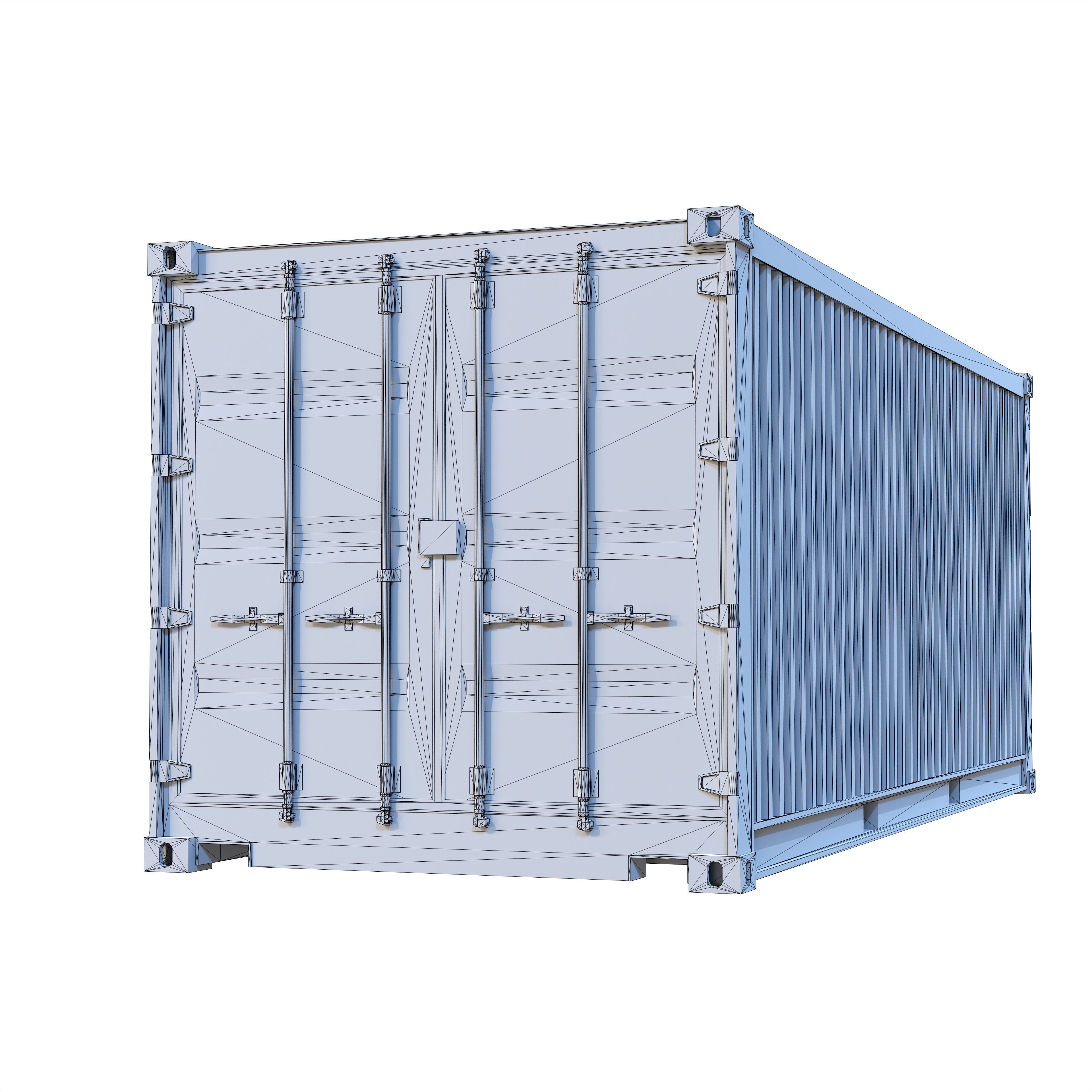 Shipping Container 20ft Low-poly 3D model_8