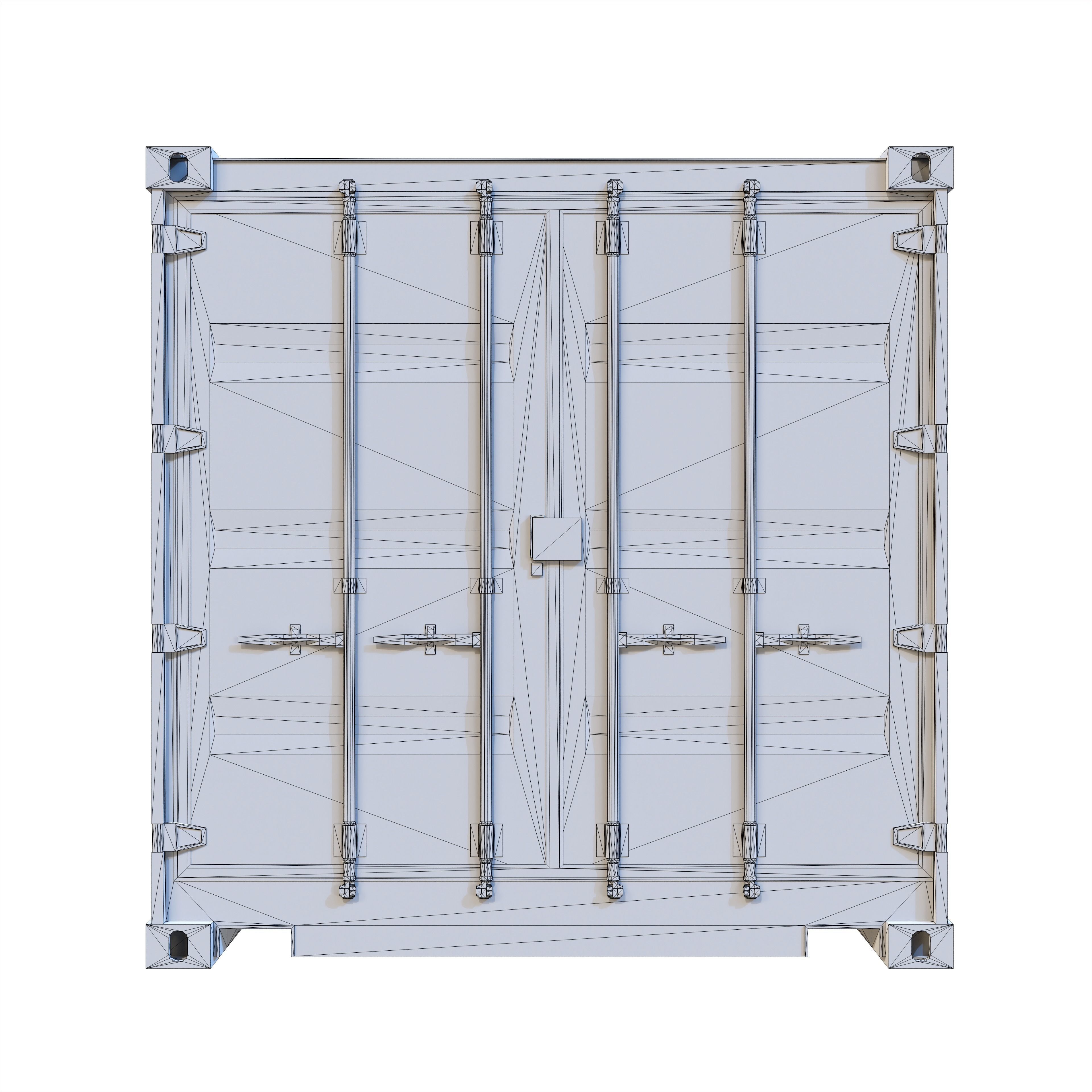 Shipping Container 20ft Low-poly 3D model_9