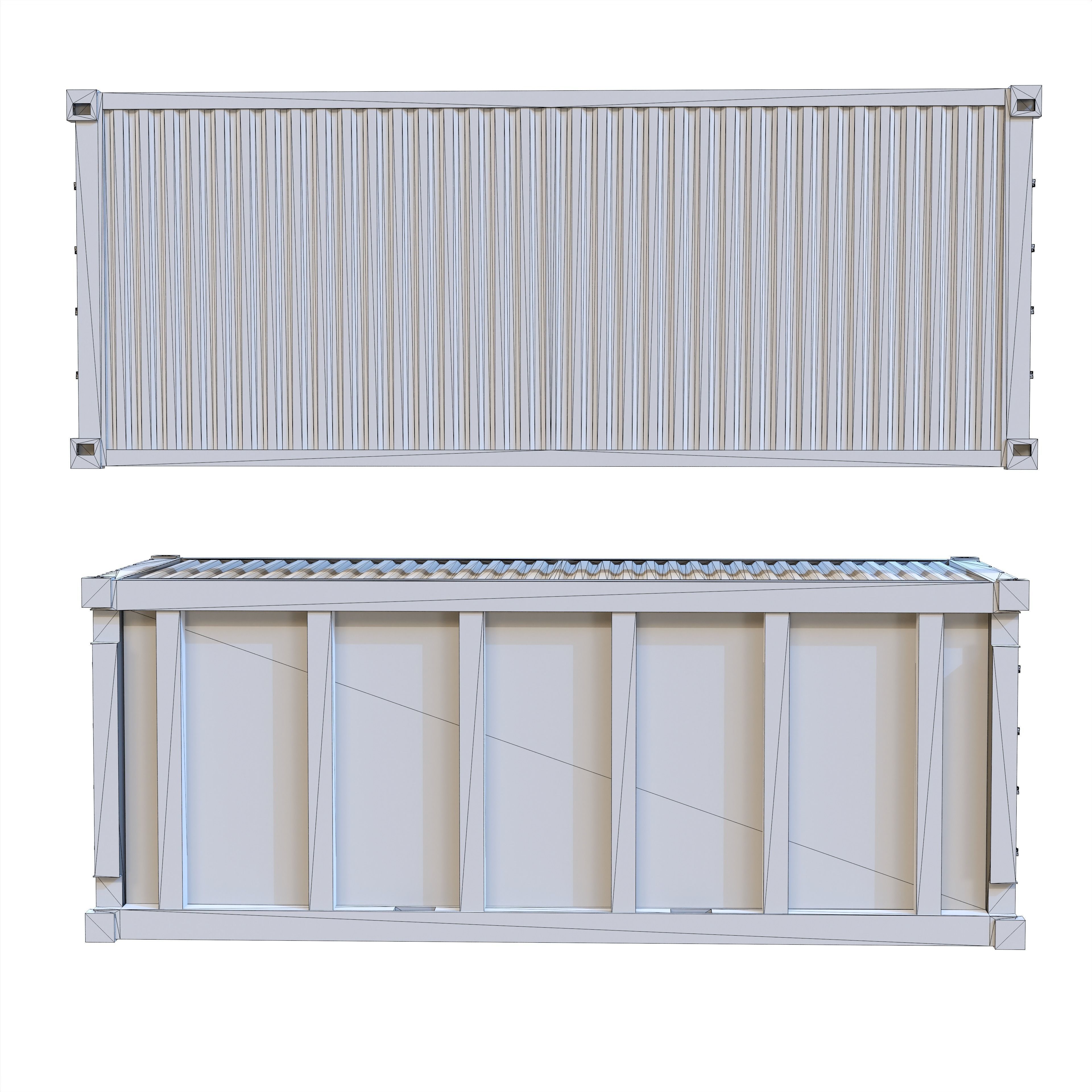 Shipping Container 20ft Low-poly 3D model_12