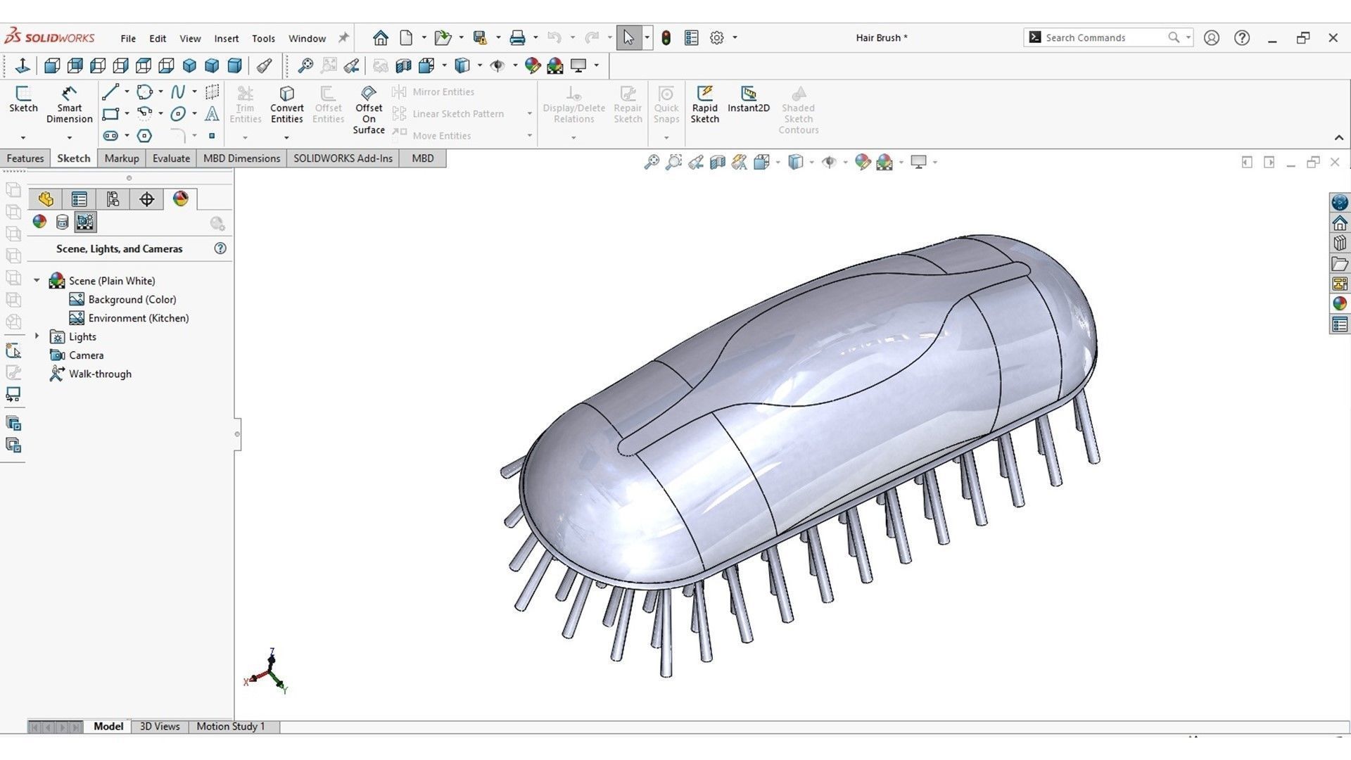 Hair Brush 3D print model_6