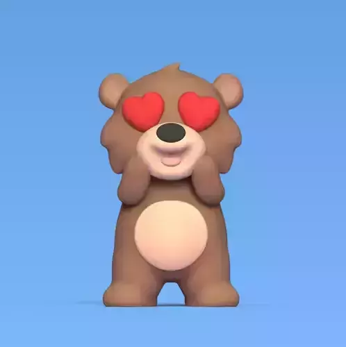 Bear Heart Eyes 3D print model