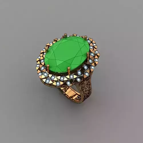 OVAL STONE RING JEWELRY  FOR WOMAN WITH DIAMONDS