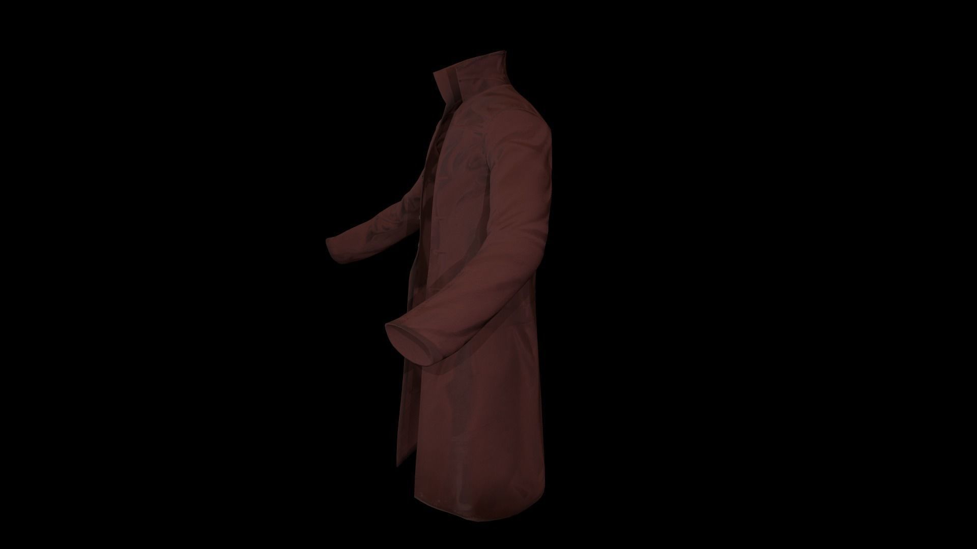 Coat 1 Low-poly 3D model_13