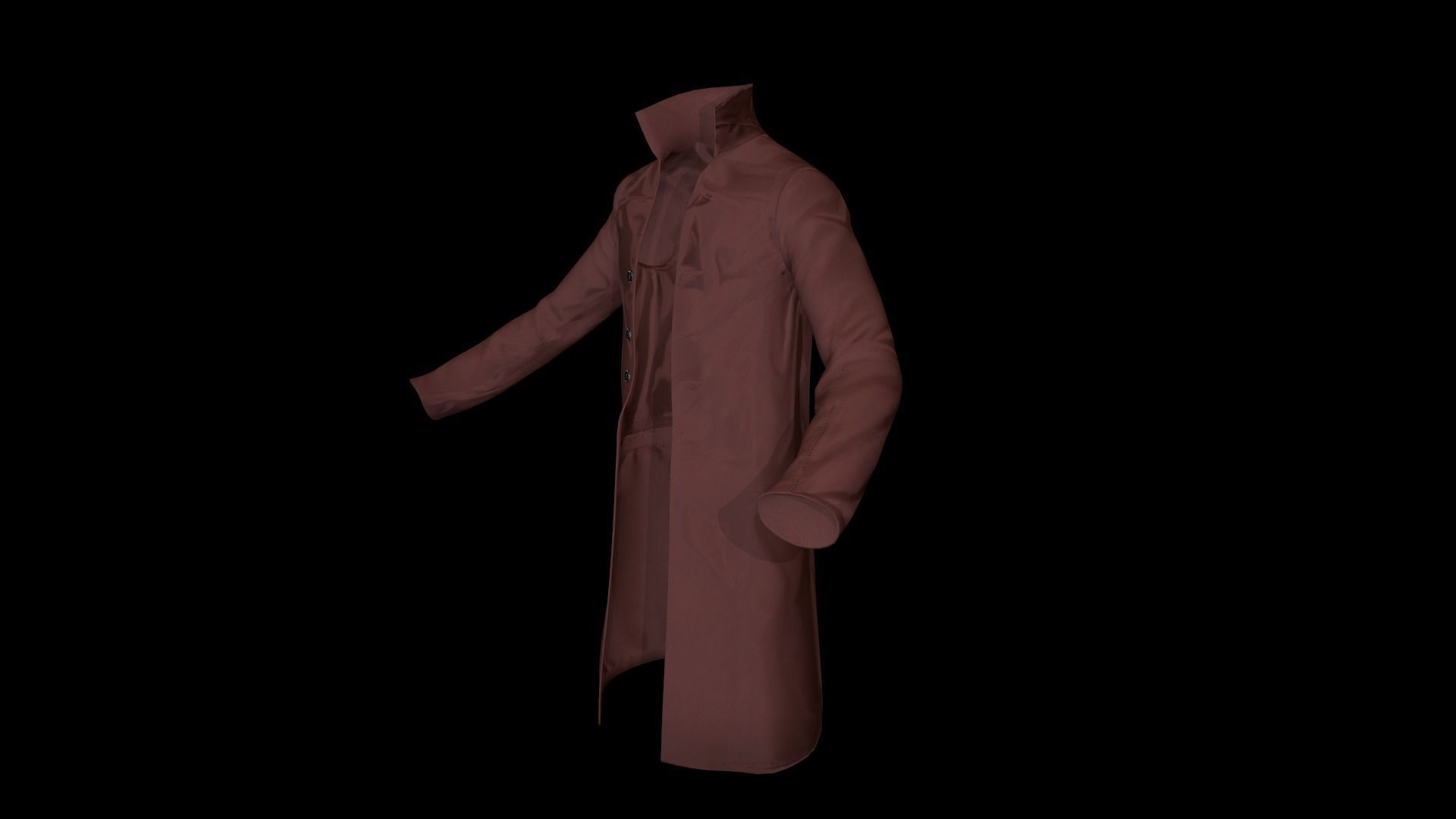 Coat 1 Low-poly 3D model_7