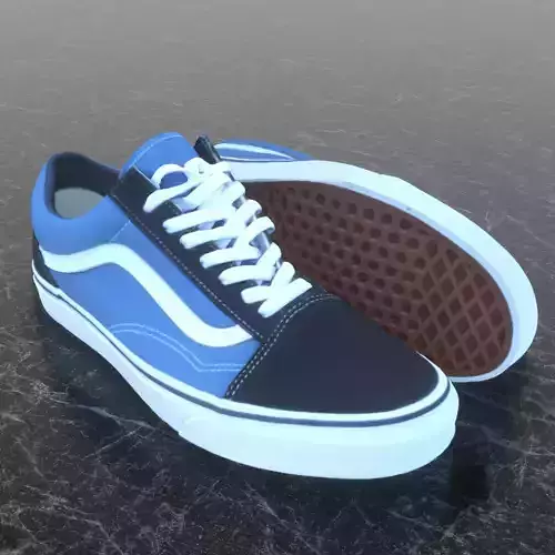 VANS 3D SHOES - BLUE Low-poly 3D model