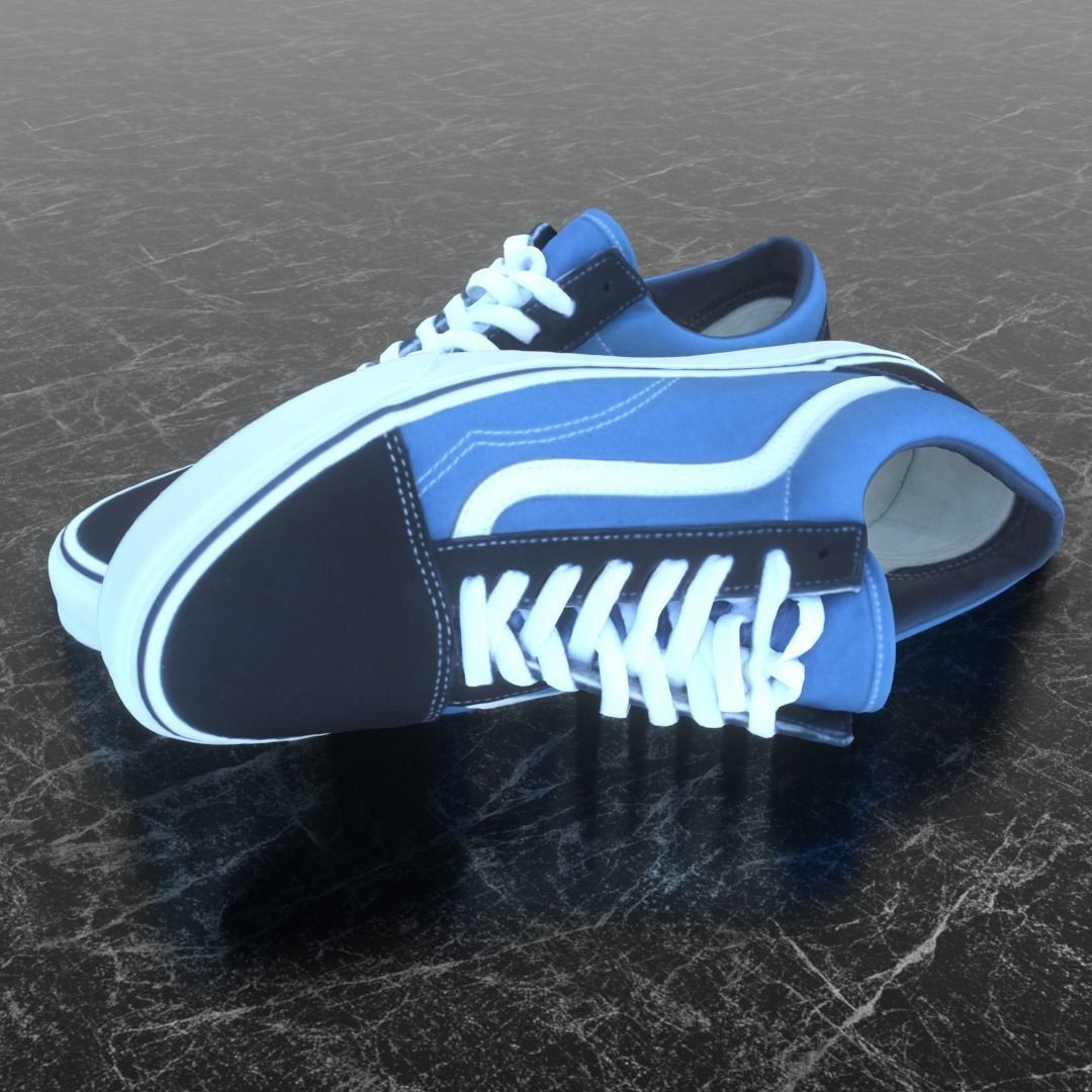 VANS 3D SHOES - BLUE Low-poly 3D model_2