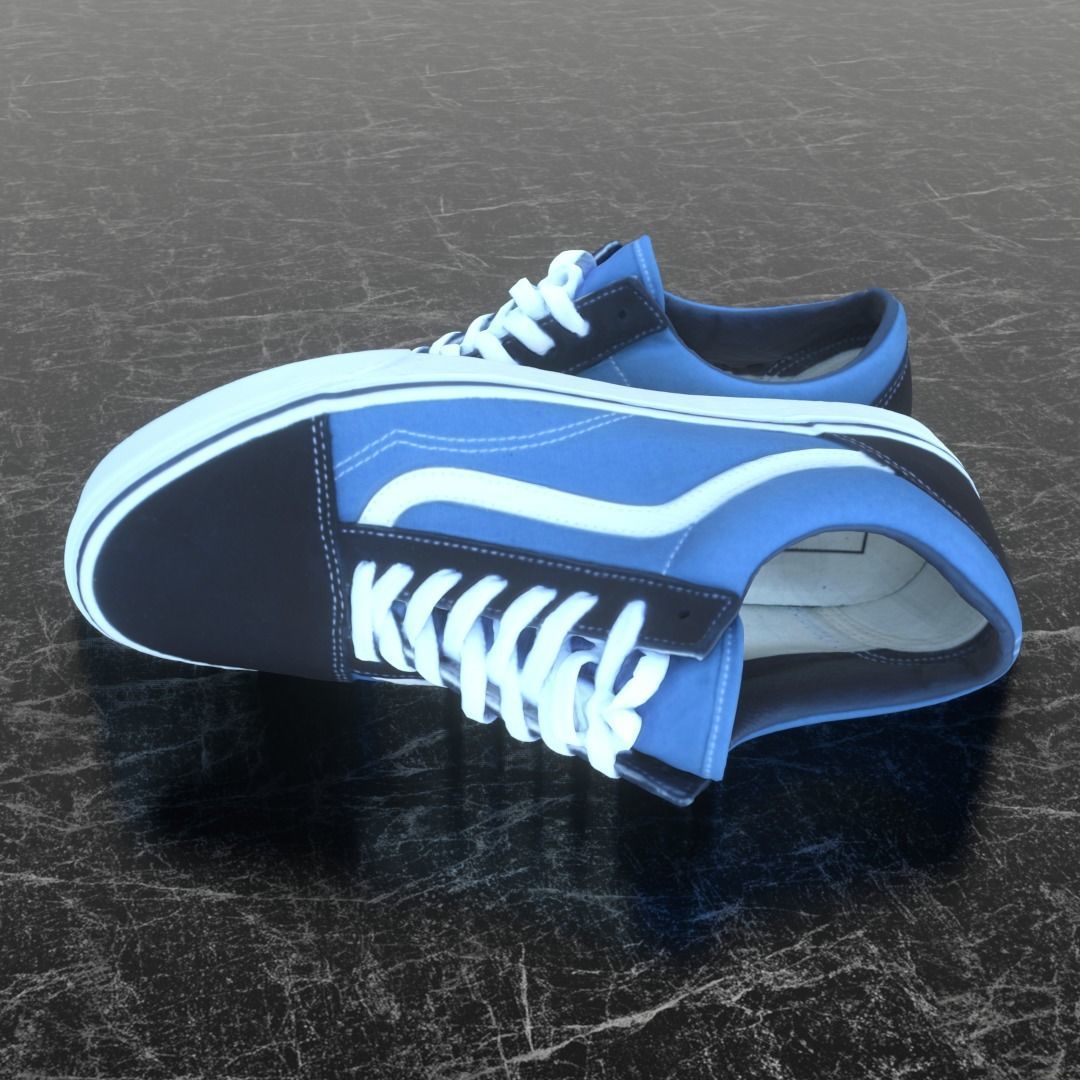 VANS 3D SHOES - BLUE Low-poly 3D model_6