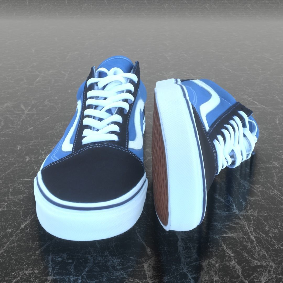 VANS 3D SHOES - BLUE Low-poly 3D model_8