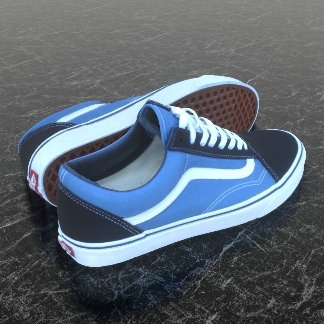 VANS 3D SHOES - BLUE Low-poly 3D model_4