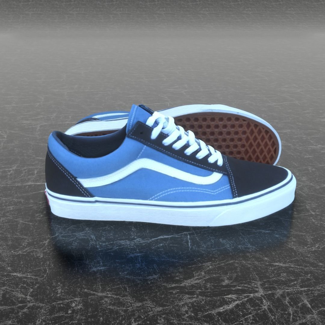 VANS 3D SHOES - BLUE Low-poly 3D model_7