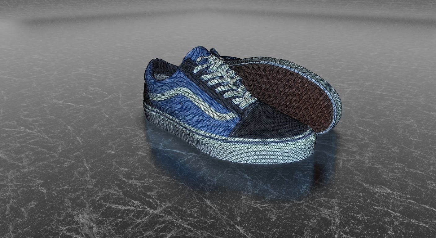 VANS 3D SHOES - BLUE Low-poly 3D model_11