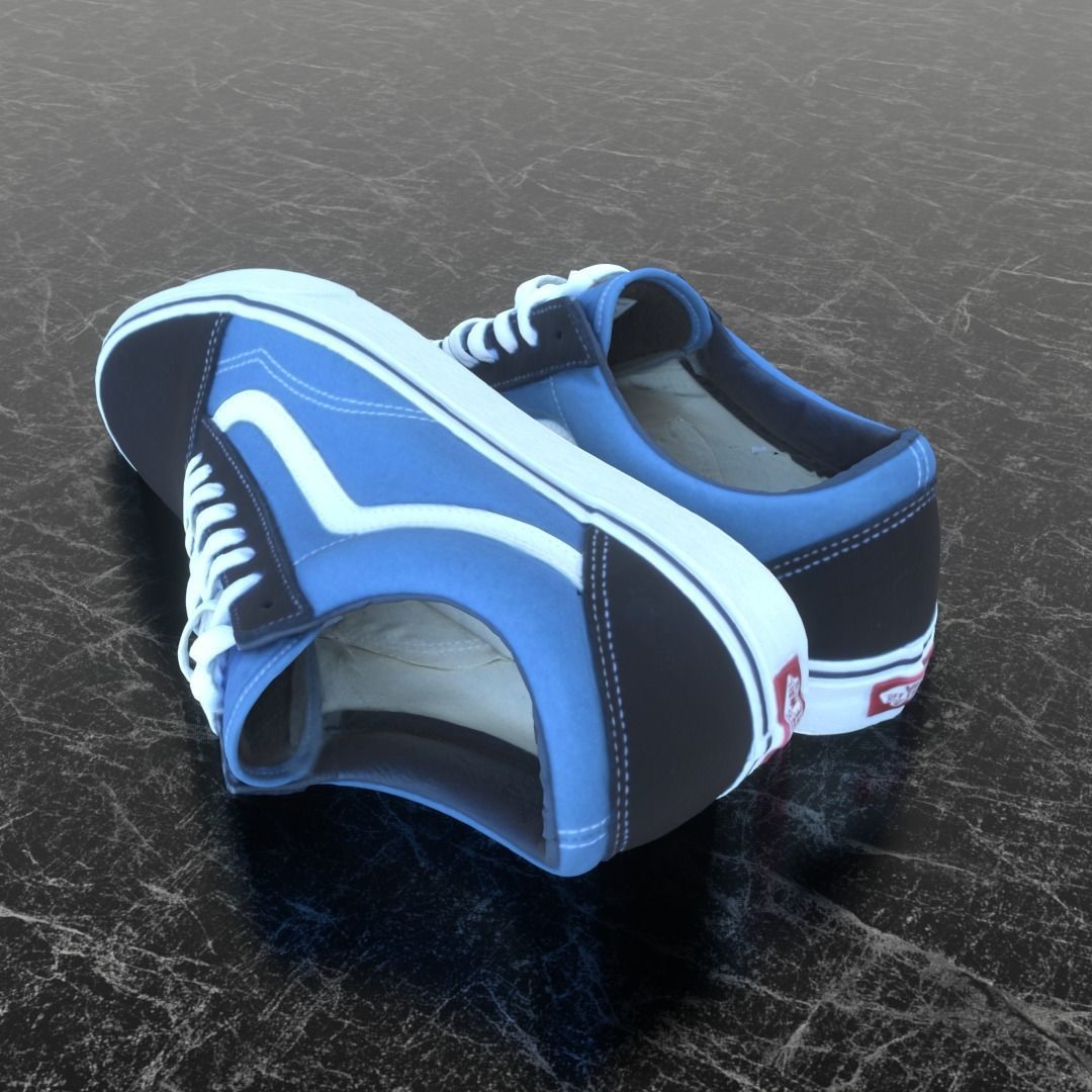 VANS 3D SHOES - BLUE Low-poly 3D model_5