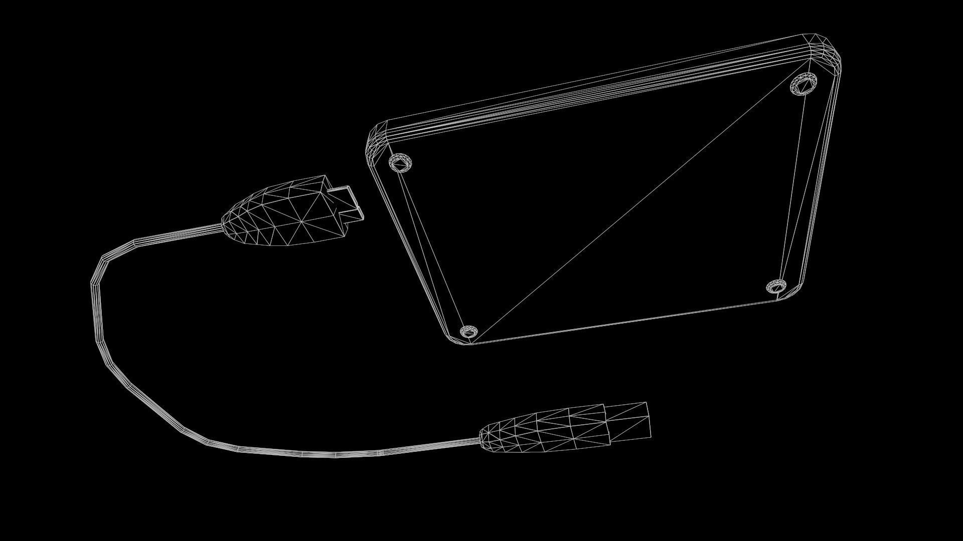 External Hard Drive With Cable Low-poly 3D model_17