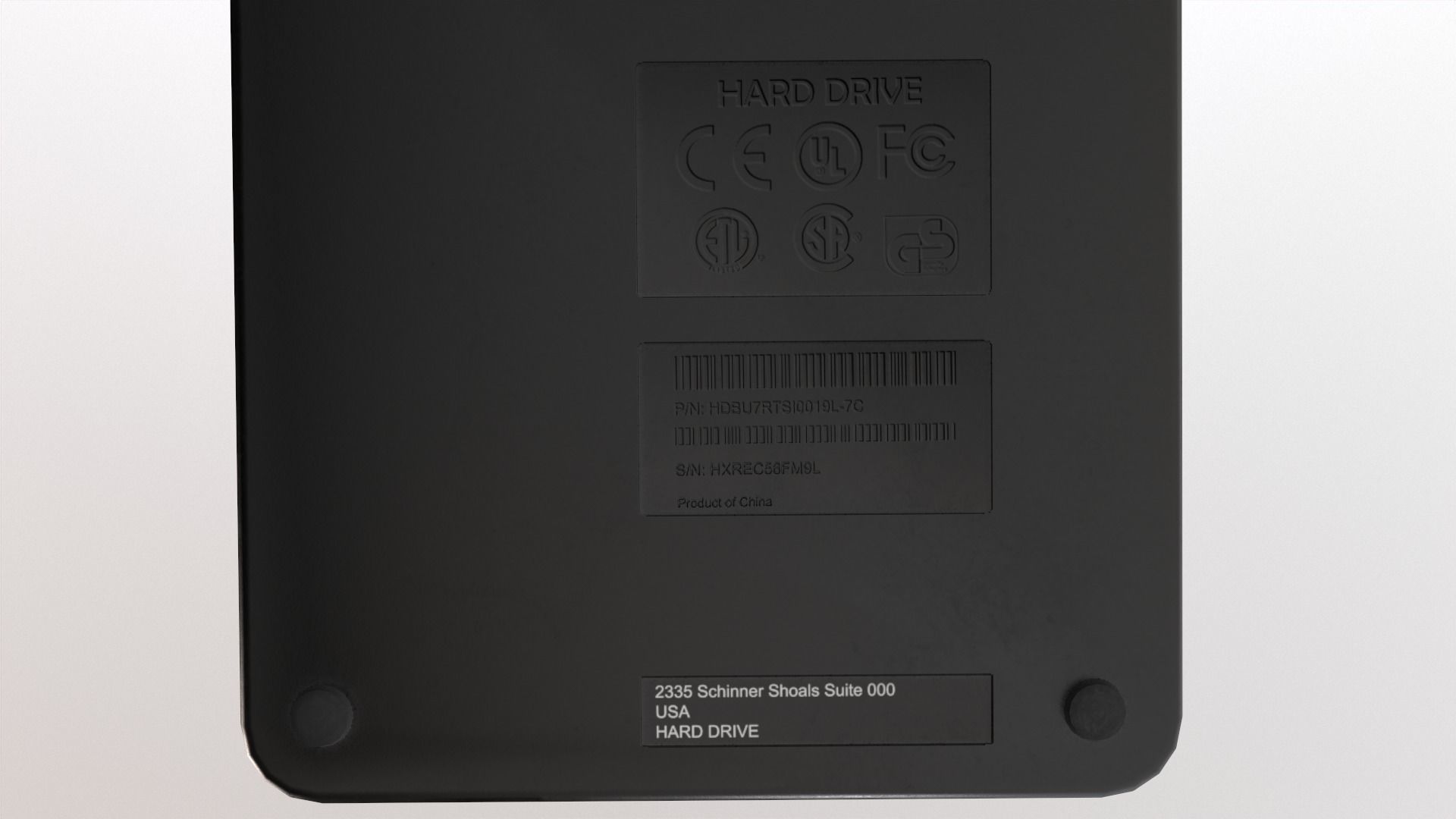 External Hard Drive With Cable Low-poly 3D model_15