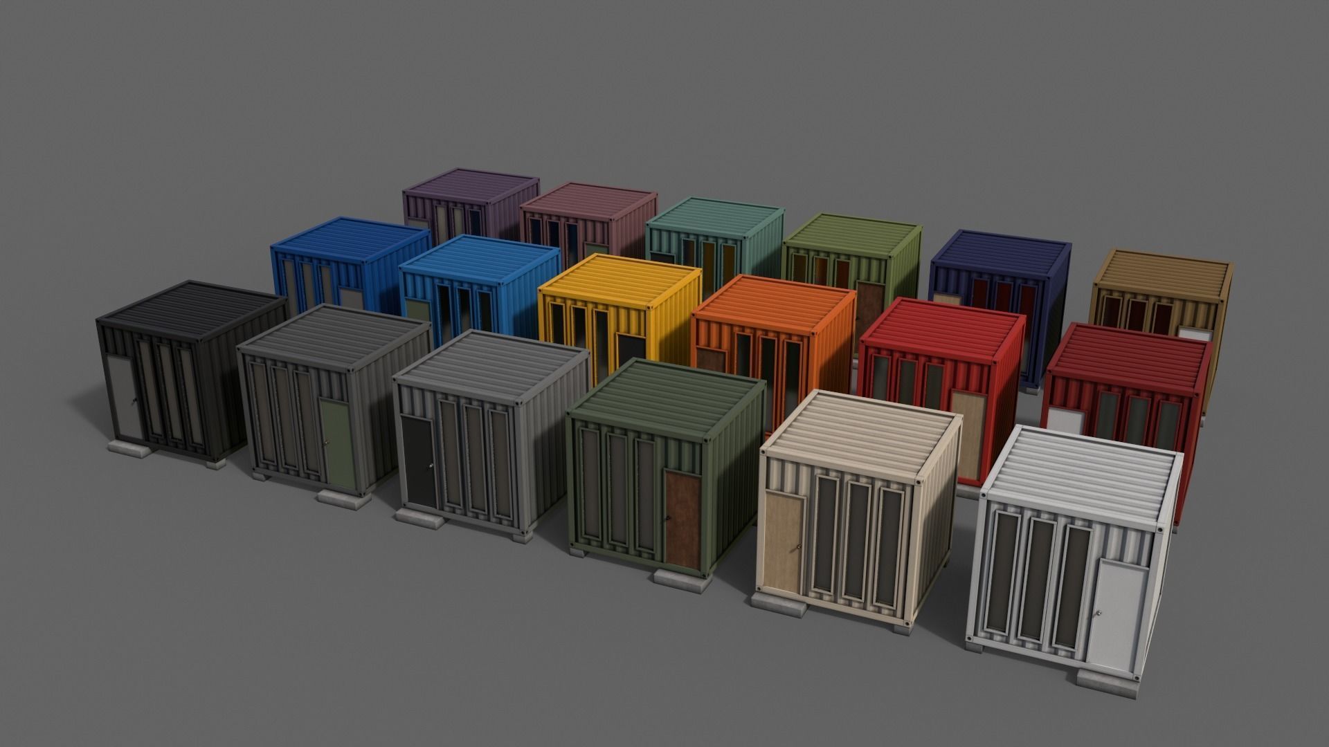 PBR Container House BA V4 Low-poly 3D model_3