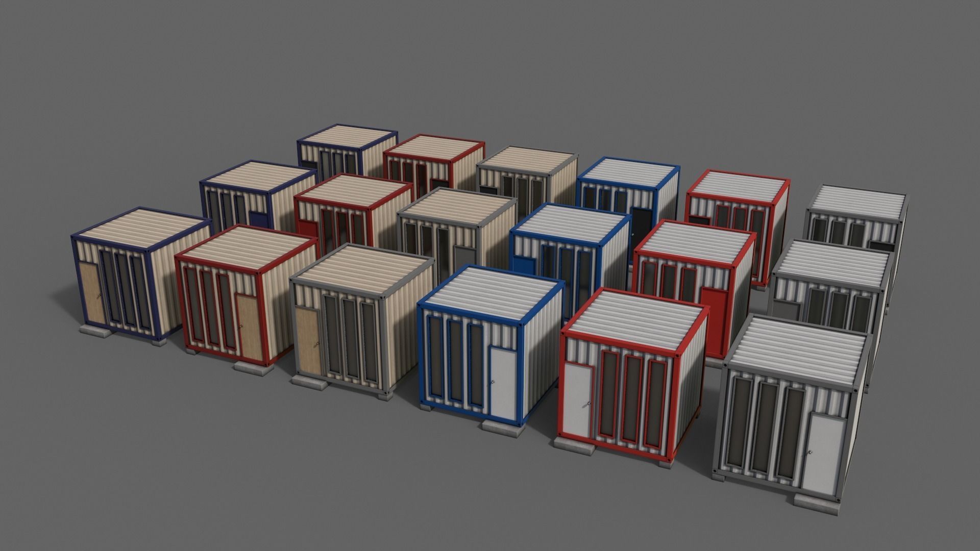 PBR Container House BA V4 Low-poly 3D model_2