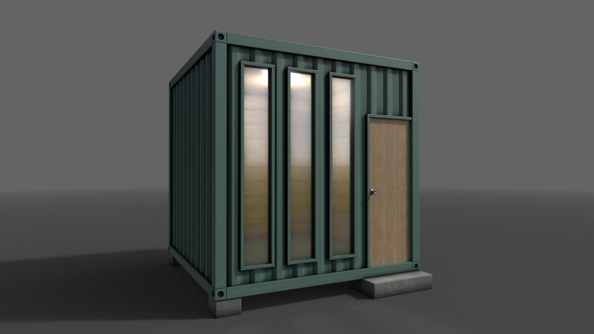 PBR Container House BA V4 Low-poly 3D model_8