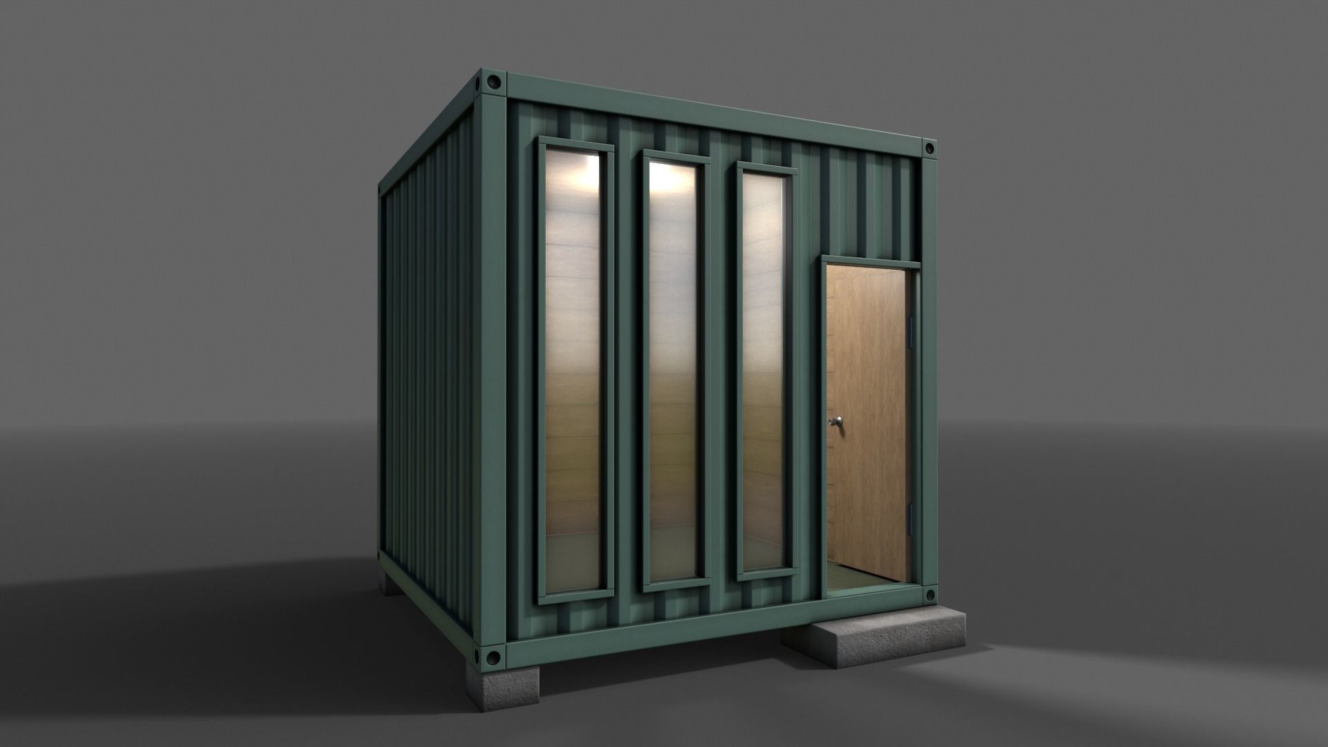 PBR Container House BA V4 Low-poly 3D model_9