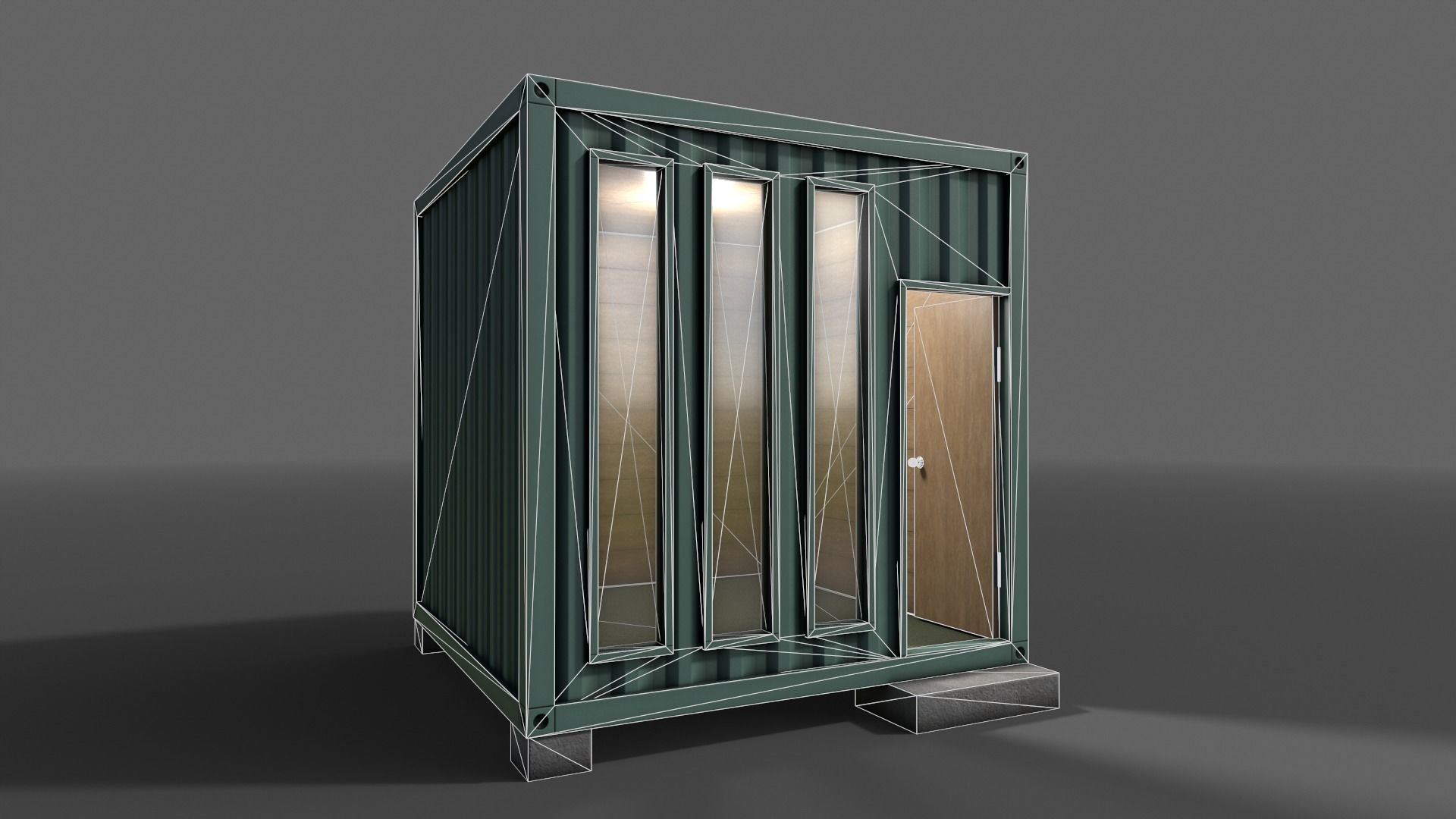PBR Container House BA V4 Low-poly 3D model_10