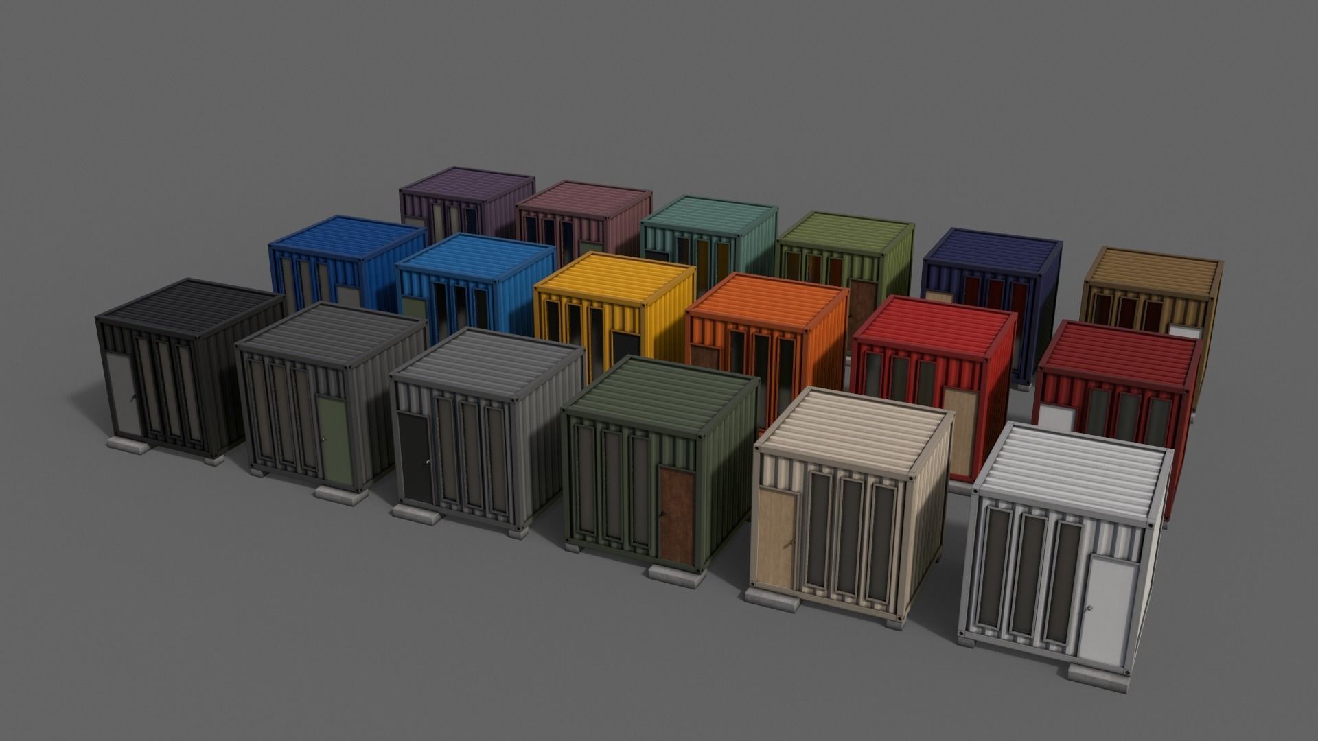 PBR Container House BA V4 Low-poly 3D model_4