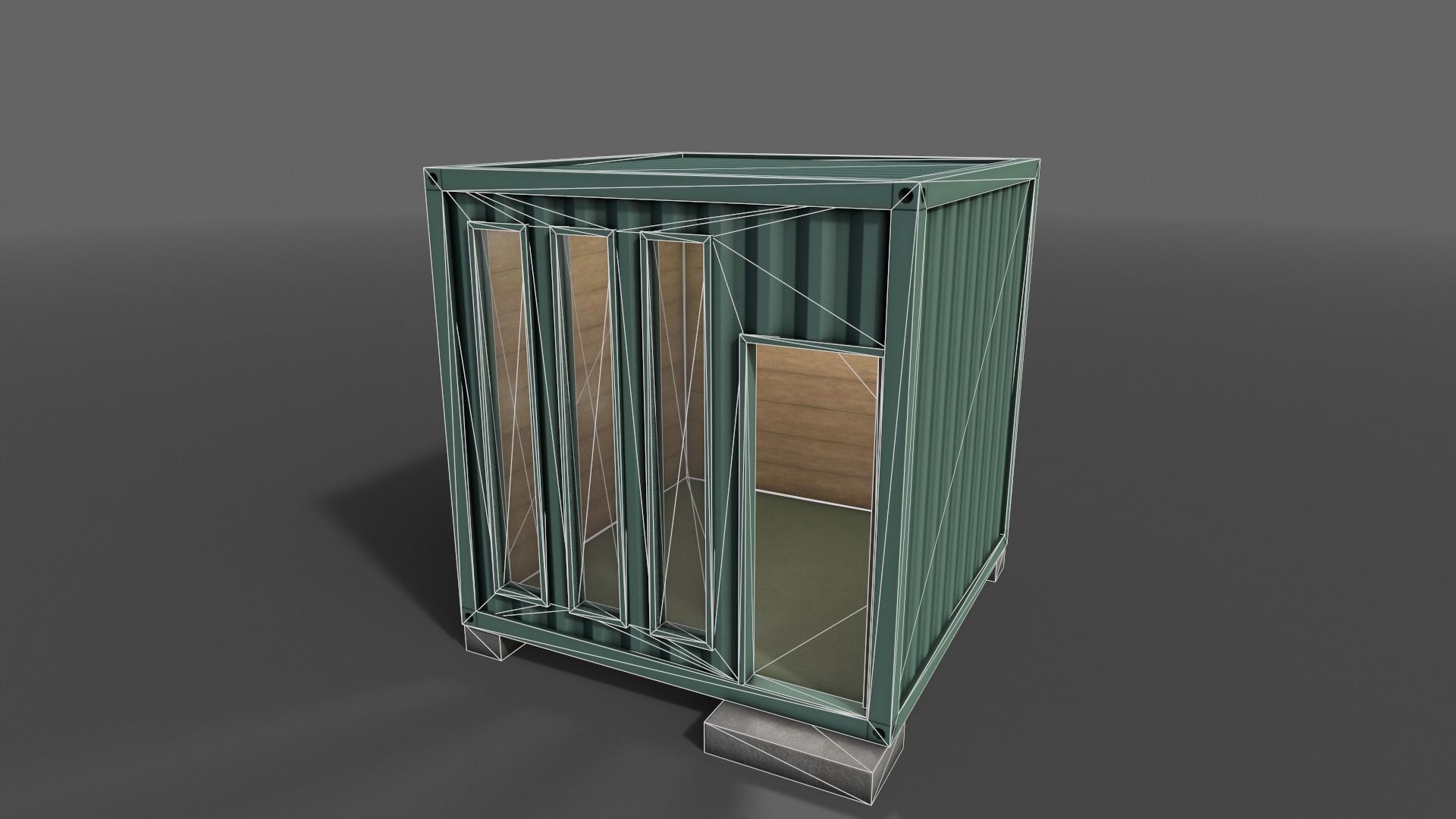 PBR Container House BA V4 Low-poly 3D model_13