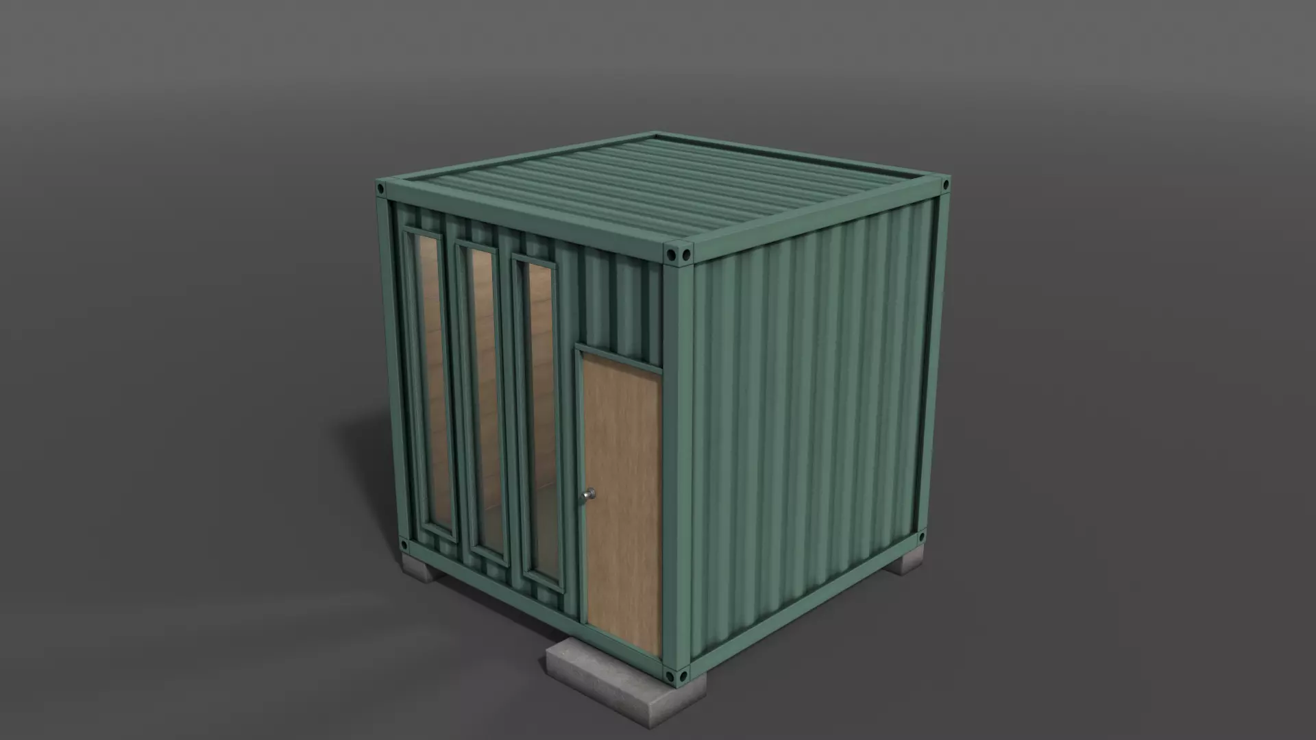PBR Container House BA V4 Low-poly 3D model_0