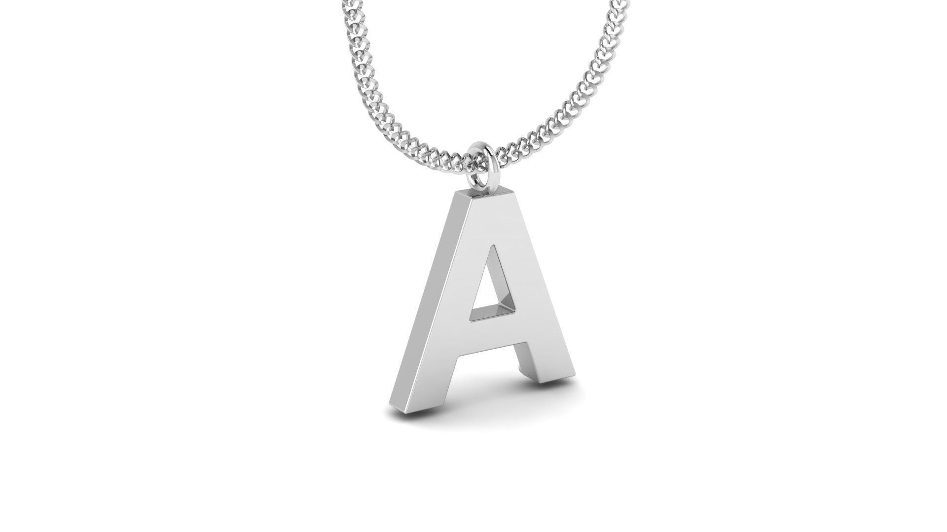 Diamond Alphabet Pendant A 3D print model_16