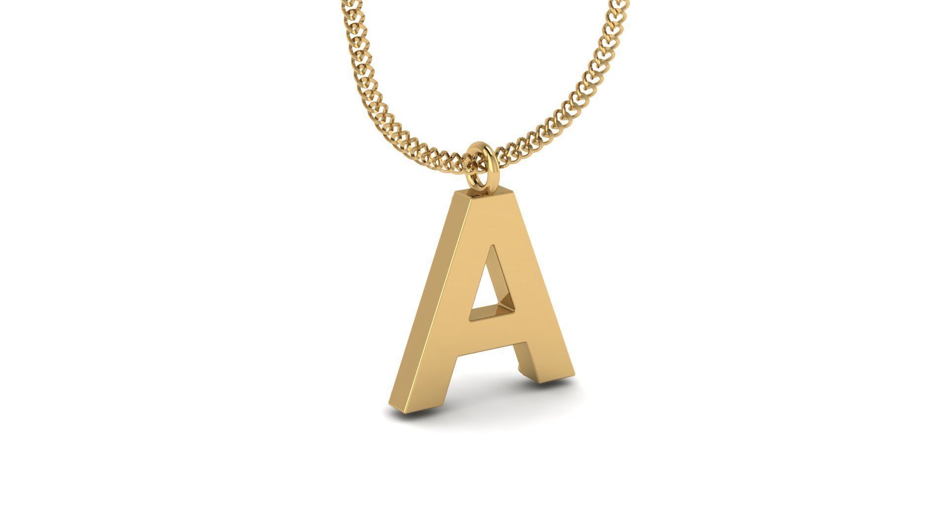 Diamond Alphabet Pendant A 3D print model_19