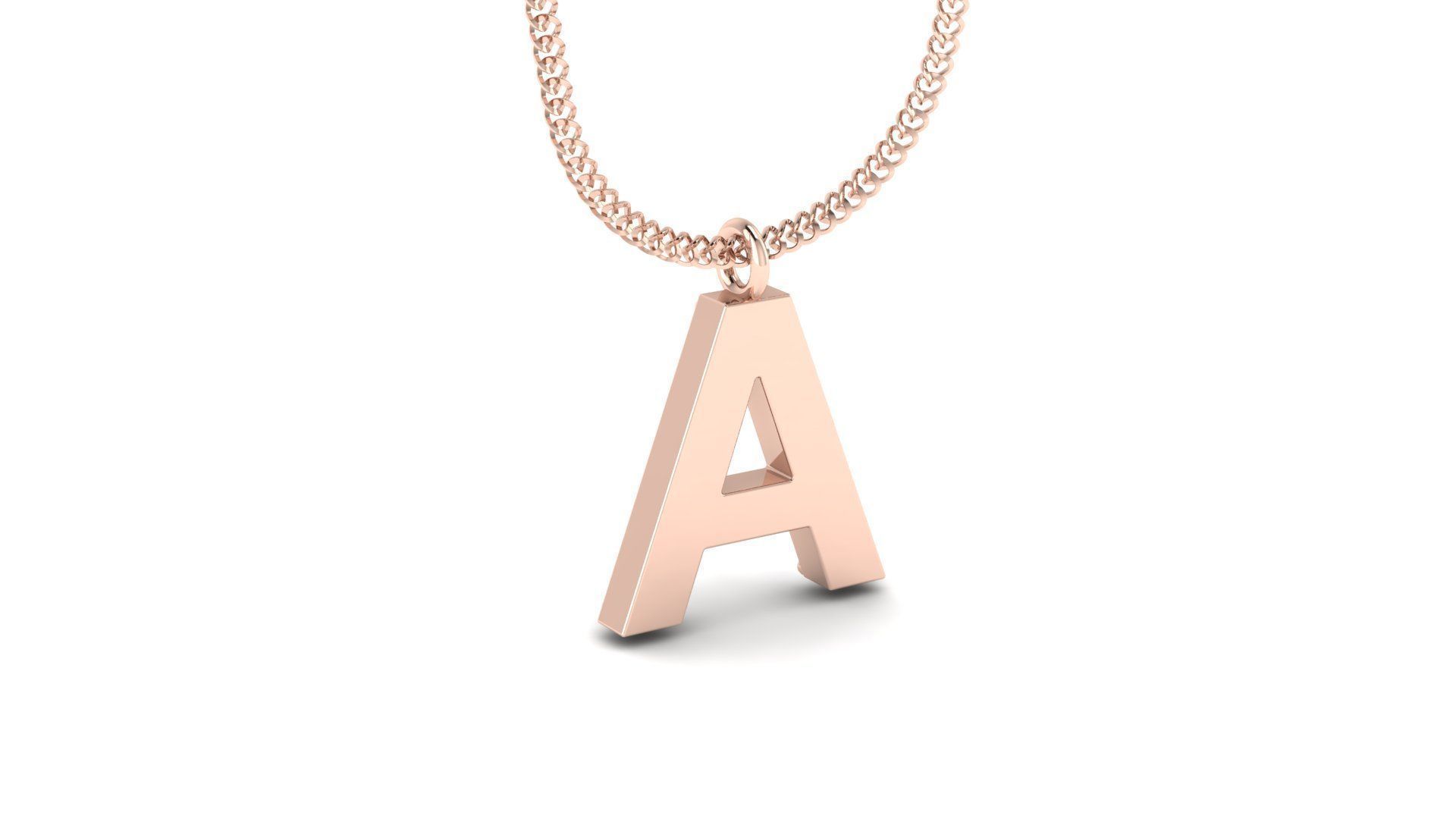 Diamond Alphabet Pendant A 3D print model_7