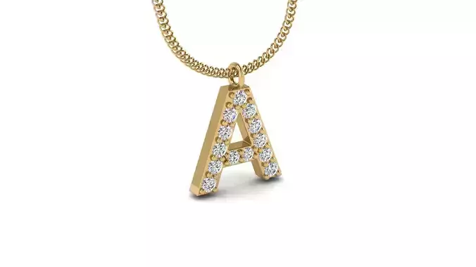 Diamond Alphabet Pendant A 3D print model