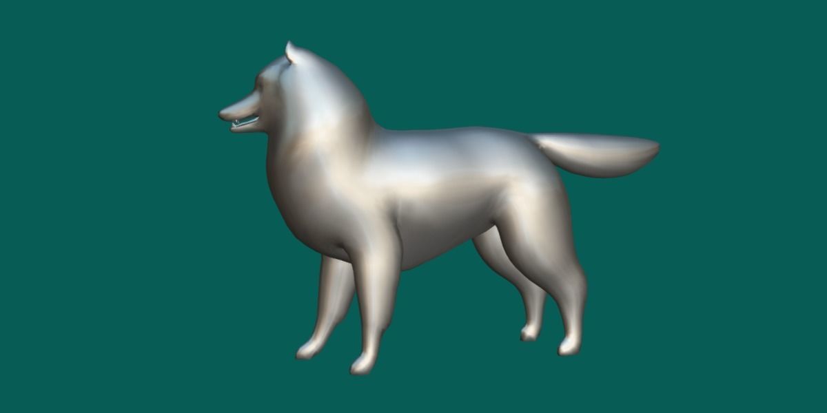 Rough Collie Dog Low-poly 3D model_8
