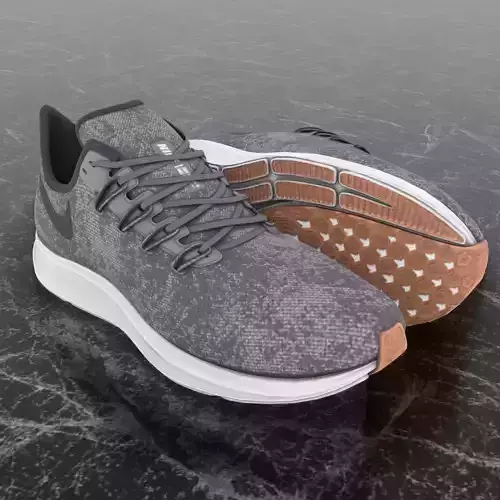 NIKE 3D RUNNING SHOES -GREY Low-poly 3D model