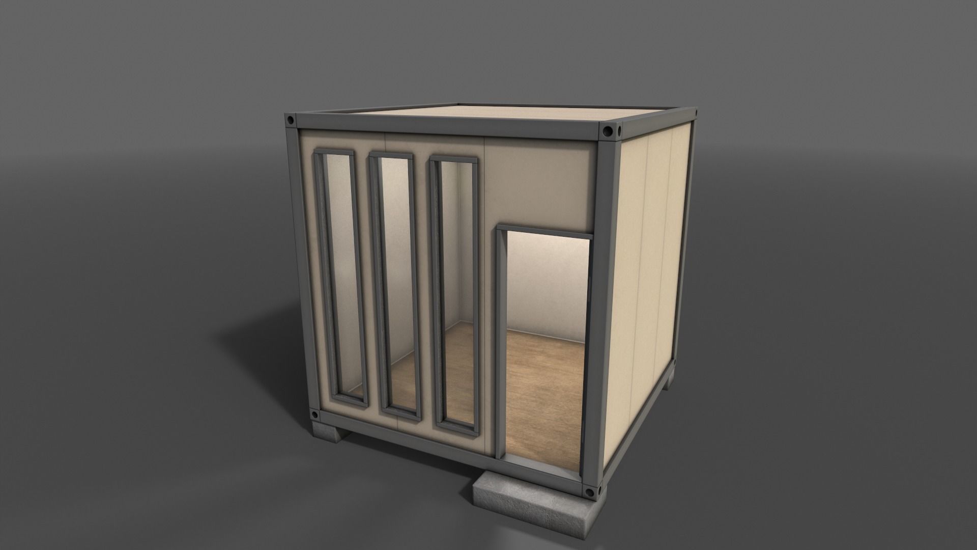 PBR Container House BB V4 Low-poly 3D model_12