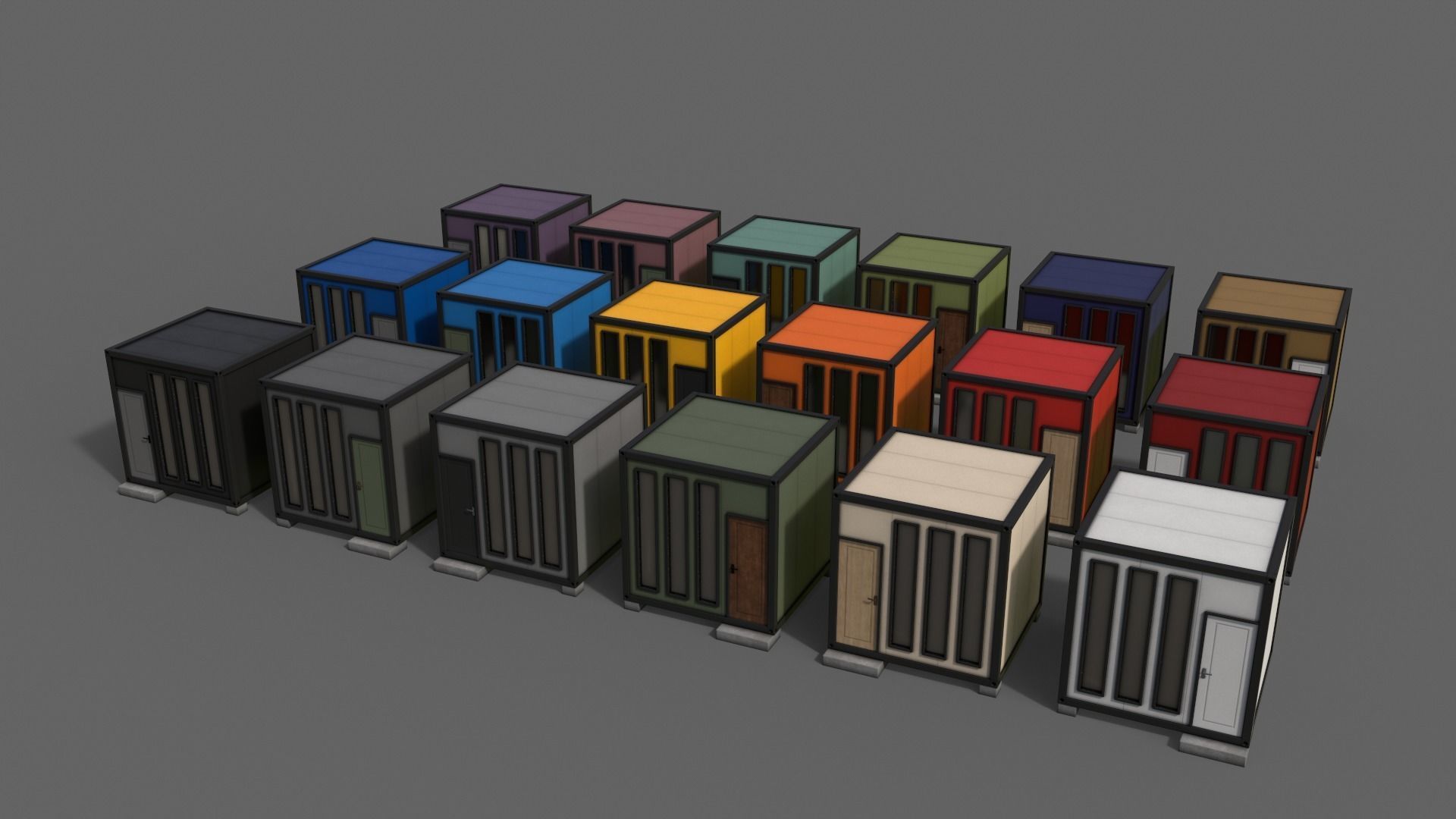 PBR Container House BB V4 Low-poly 3D model_5