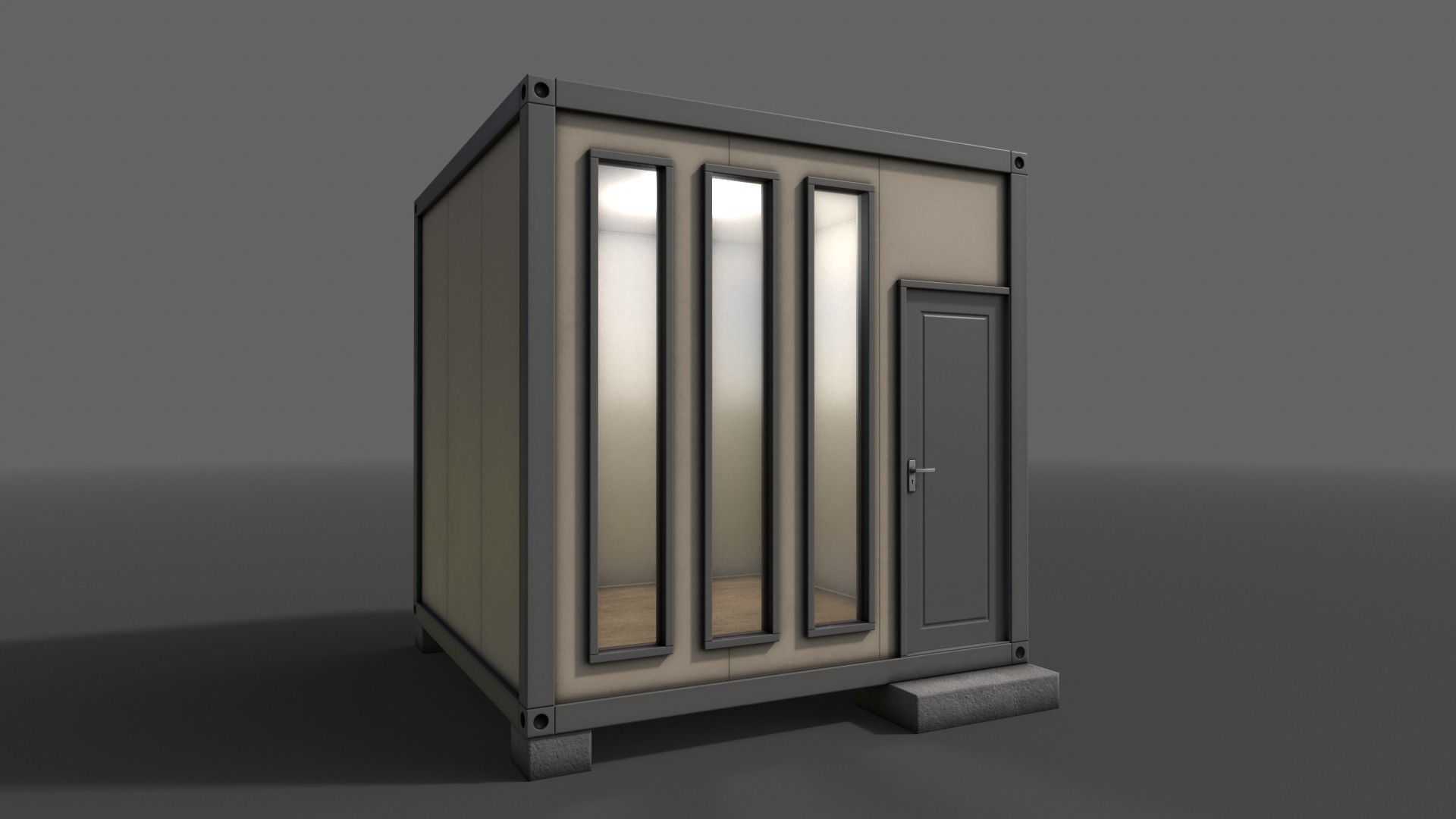 PBR Container House BB V4 Low-poly 3D model_8