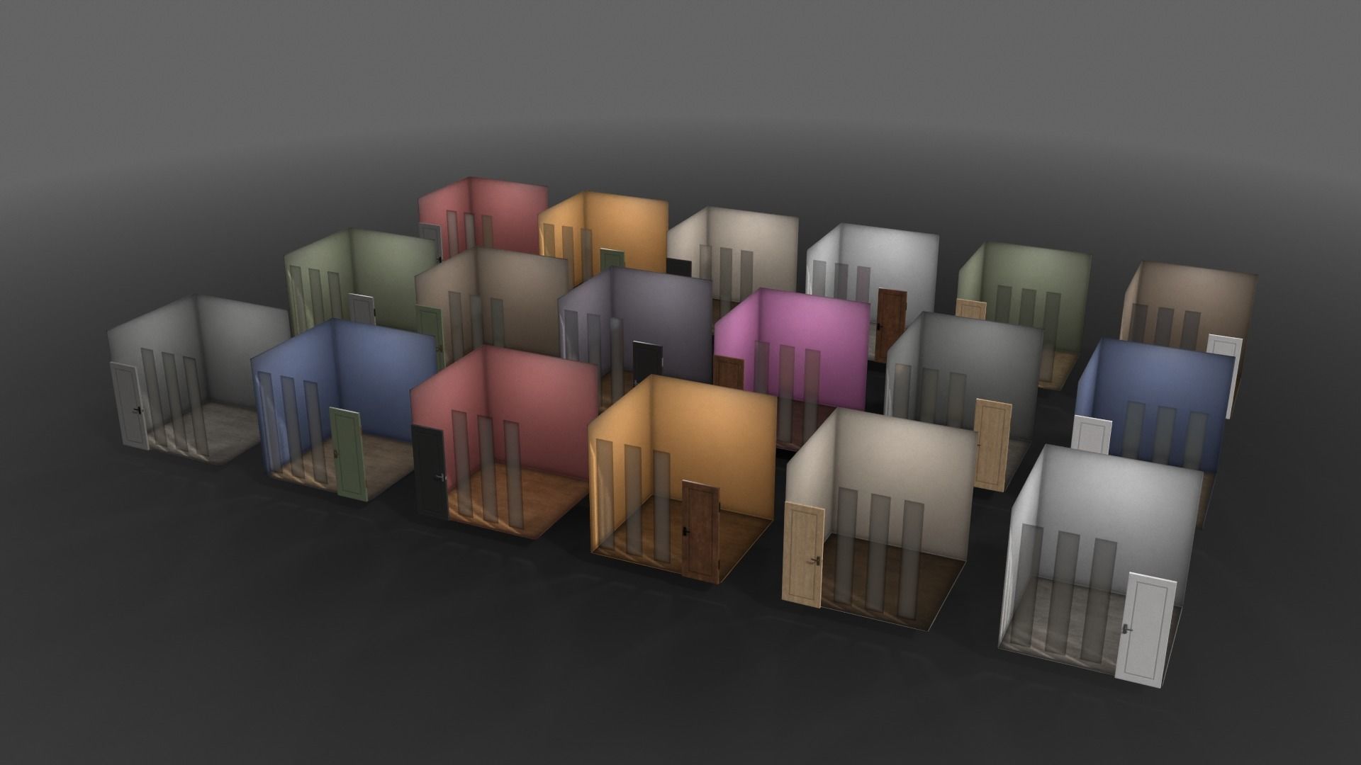 PBR Container House BB V4 Low-poly 3D model_6