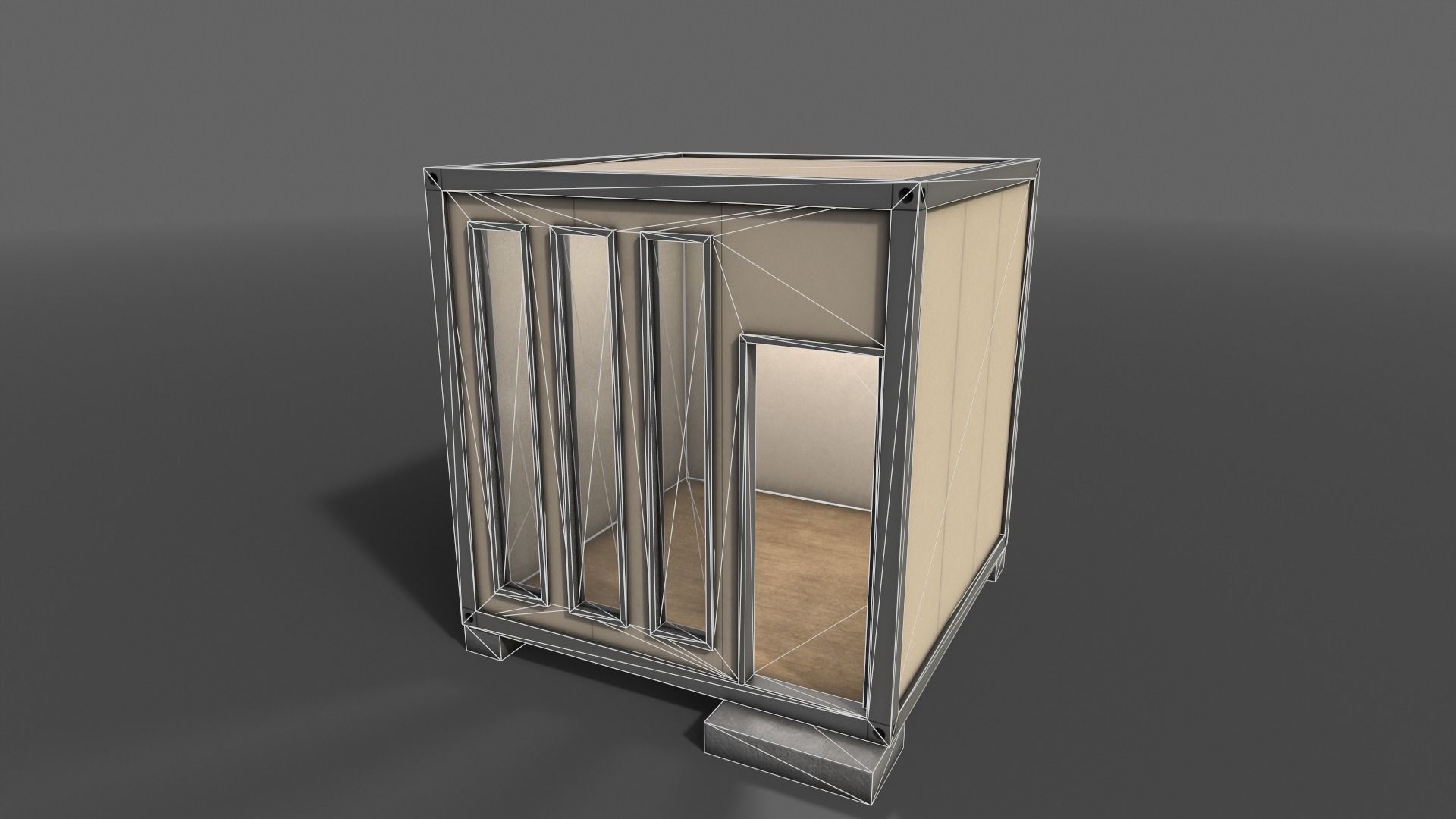 PBR Container House BB V4 Low-poly 3D model_13