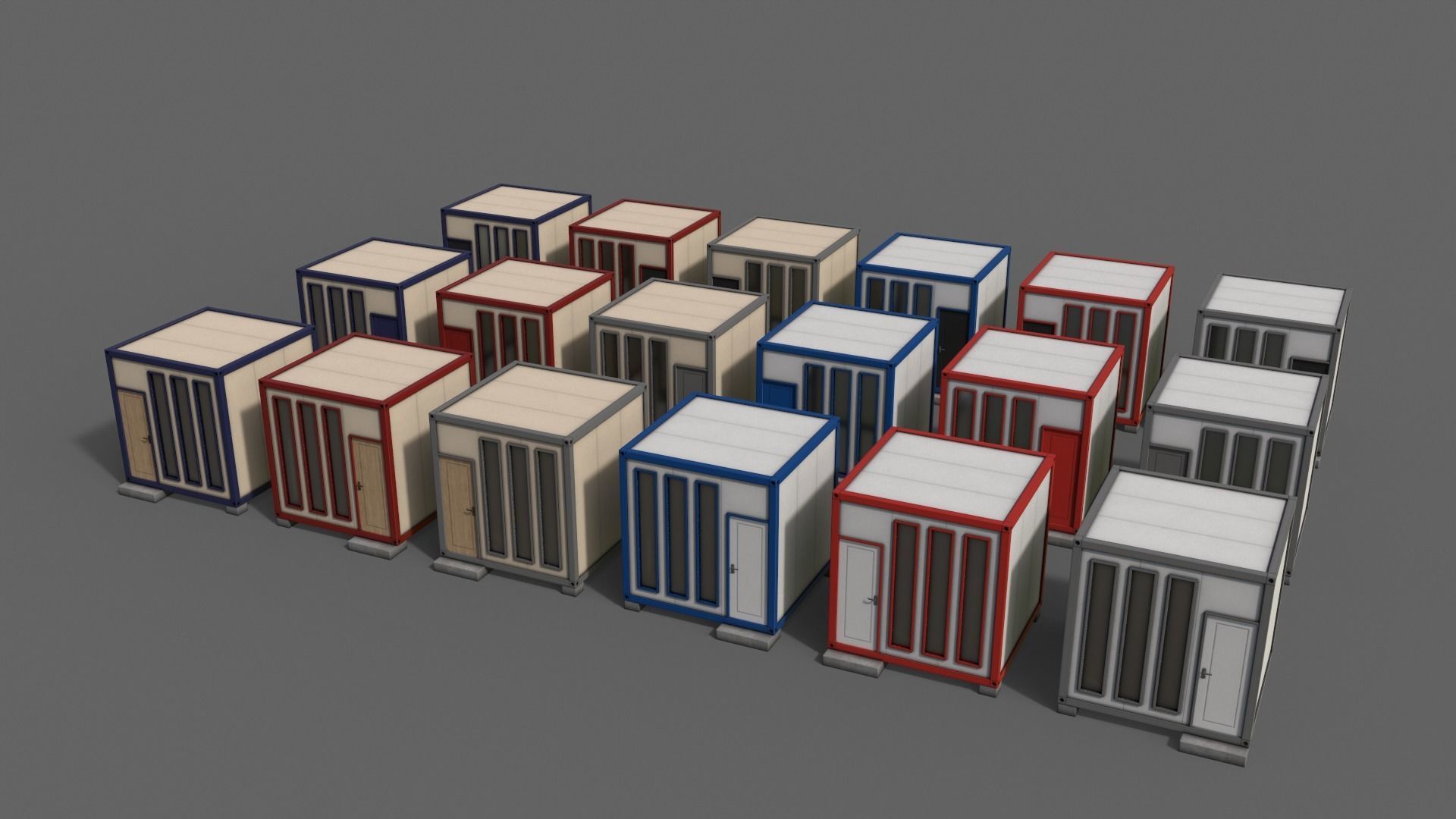 PBR Container House BB V4 Low-poly 3D model_2