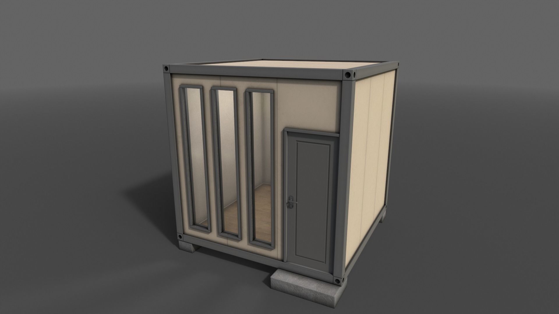 PBR Container House BB V4 Low-poly 3D model_11