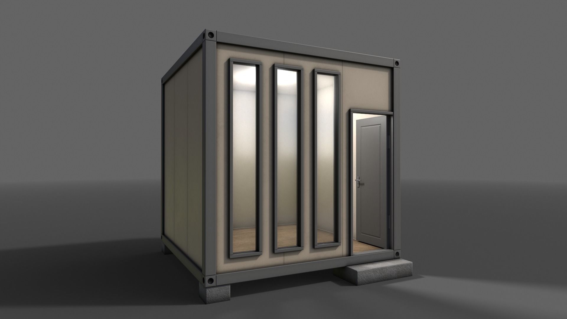 PBR Container House BB V4 Low-poly 3D model_9