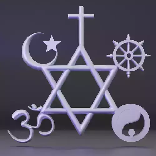 3d printable All religions multi religions atheist wall art 3D print model