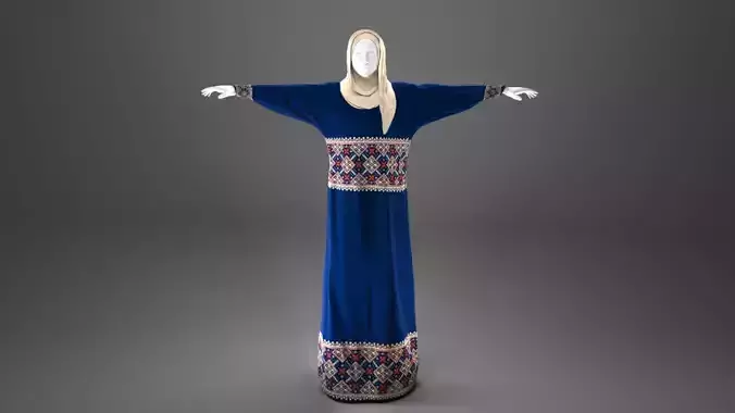 arabic dress with Hijab 3D model