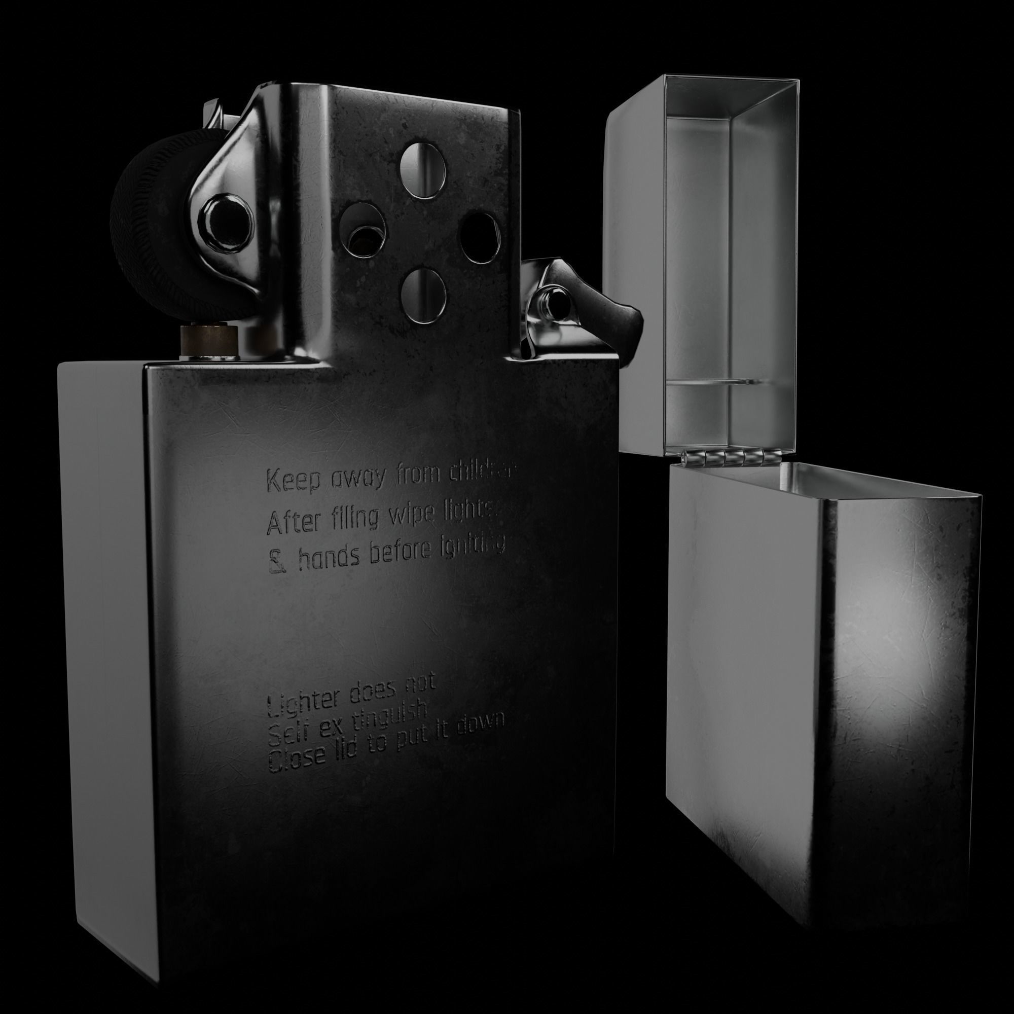 Zippo lighter 3d model Free 3D model_1