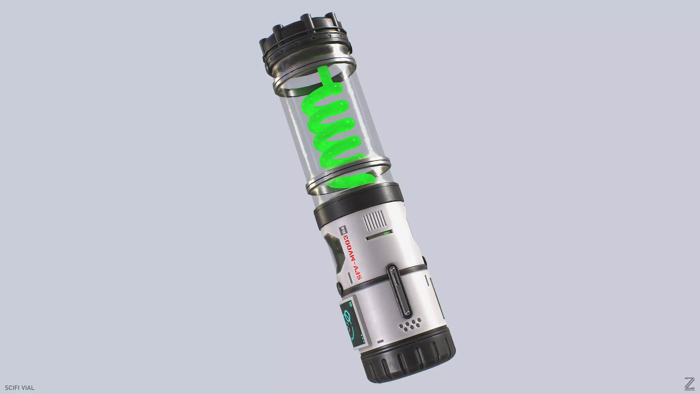 Scifi vial Low-poly 3D model_8