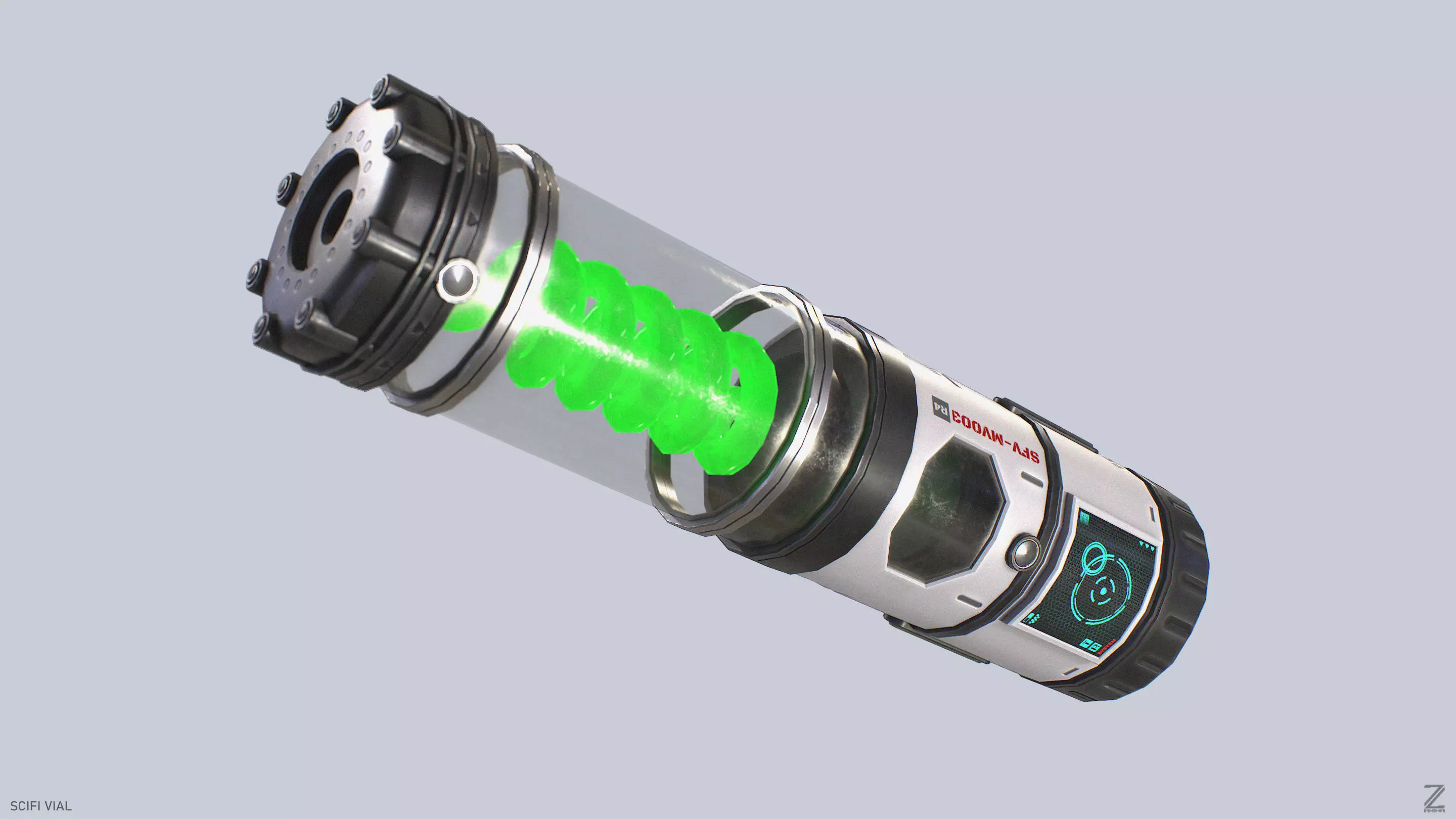 Scifi vial Low-poly 3D model_2
