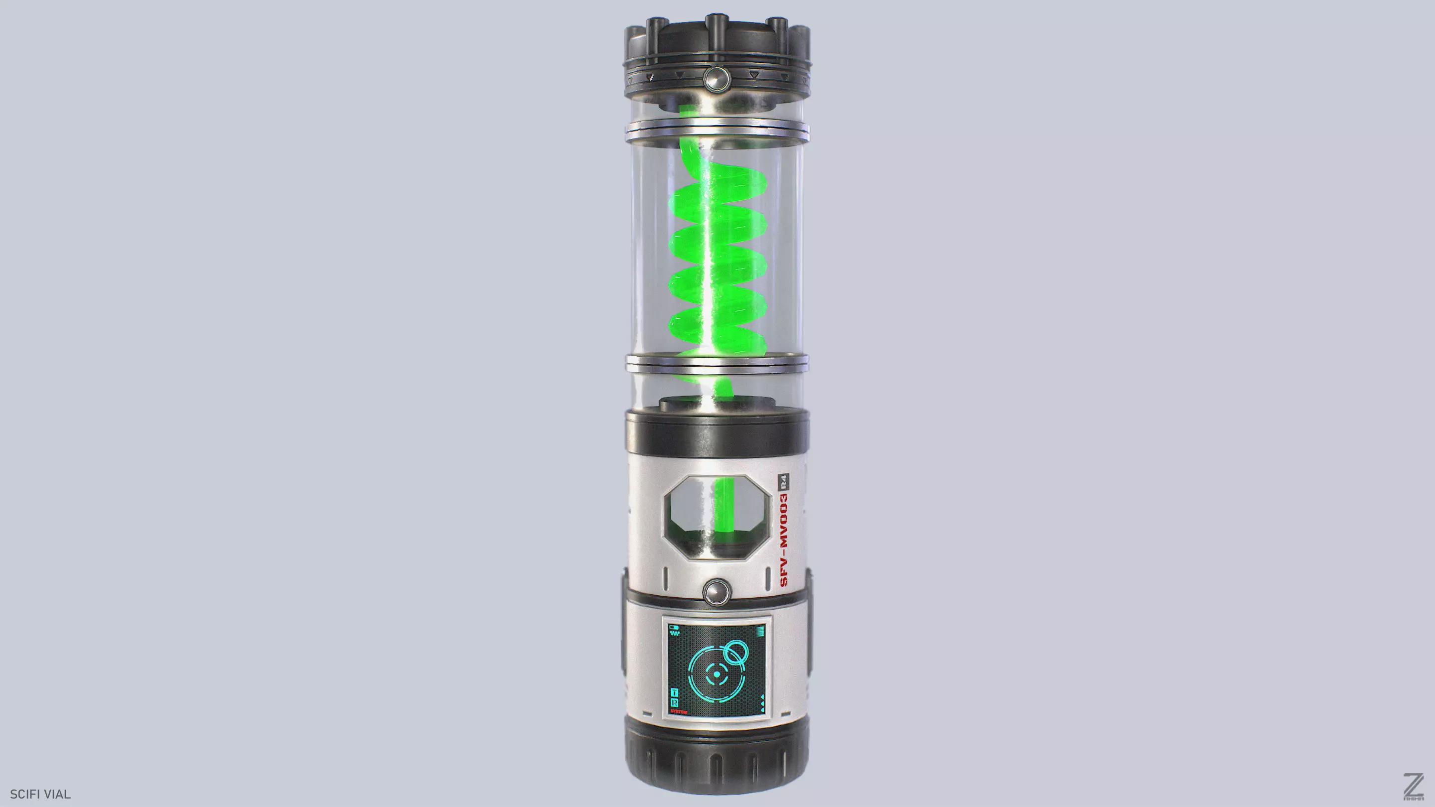 Scifi vial Low-poly 3D model_4