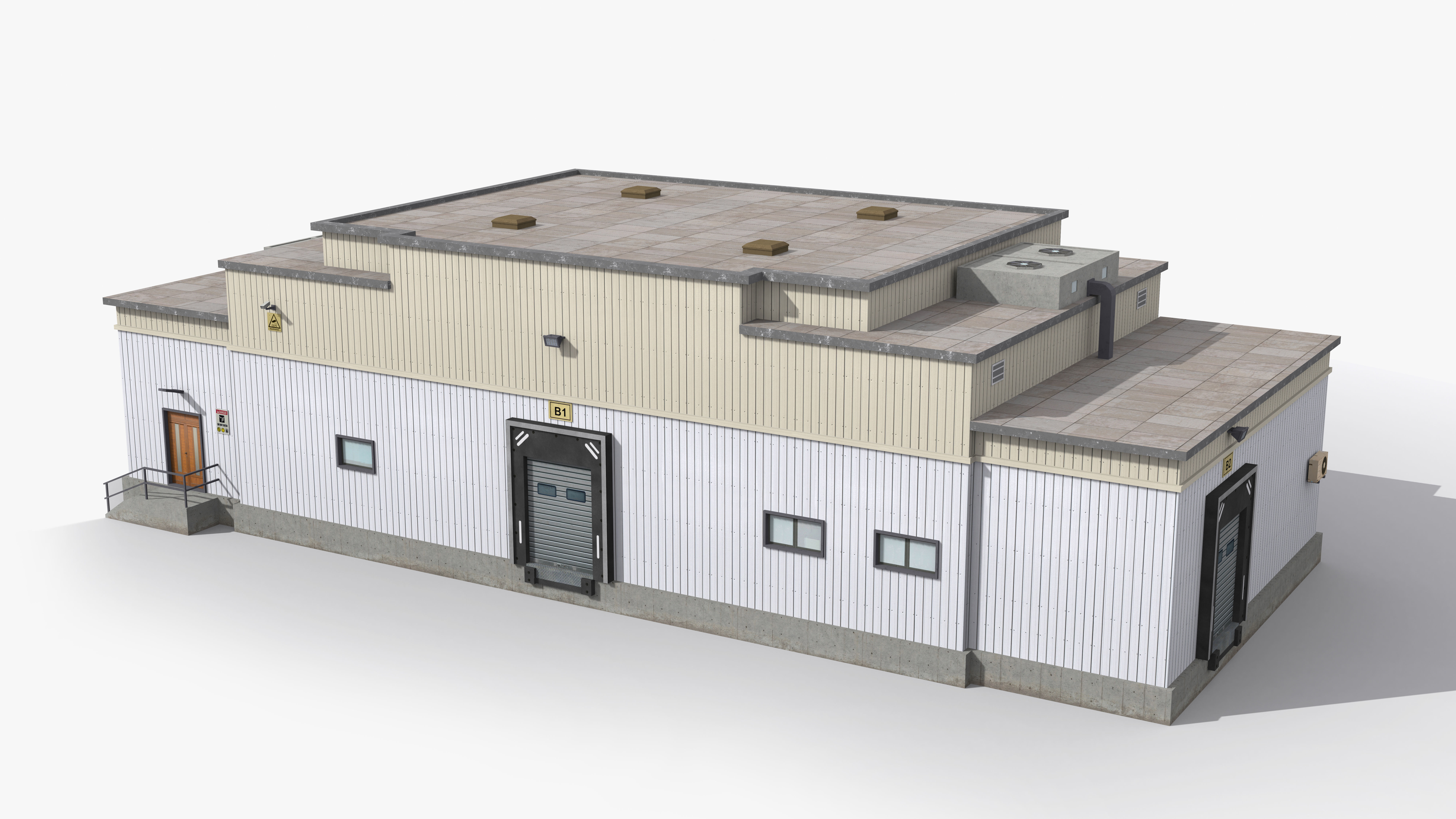 Factory x10 Low-poly 3D model_3