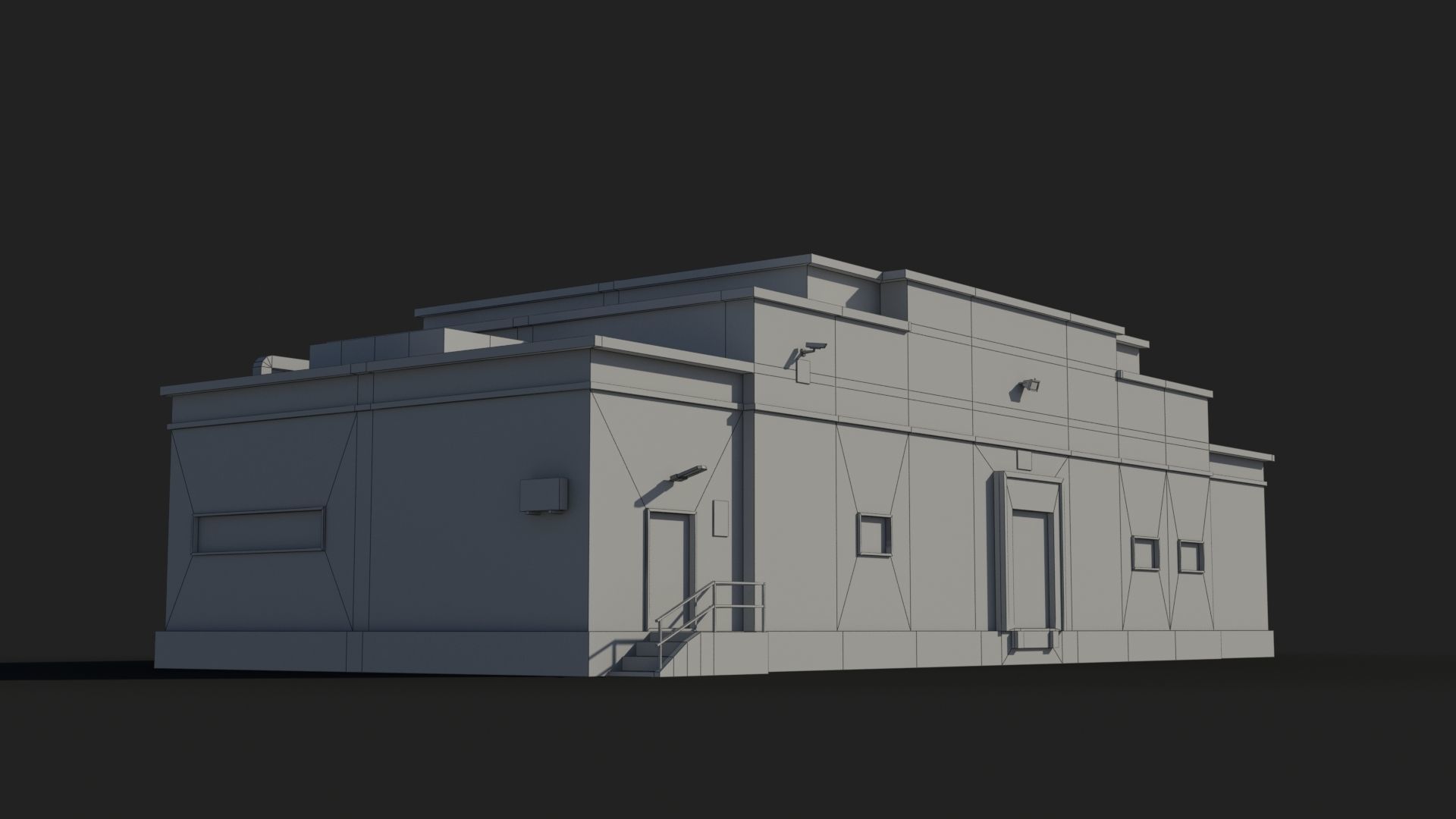 Factory x10 Low-poly 3D model_7