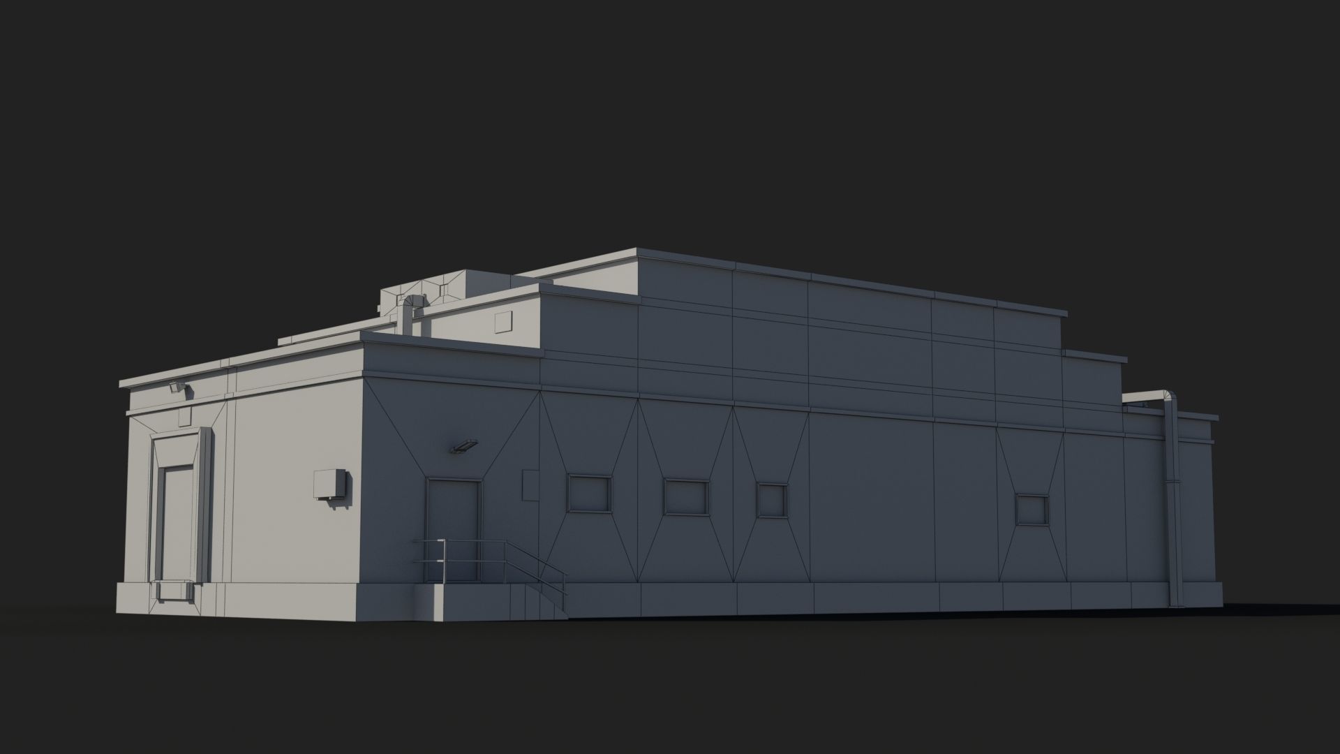 Factory x10 Low-poly 3D model_9