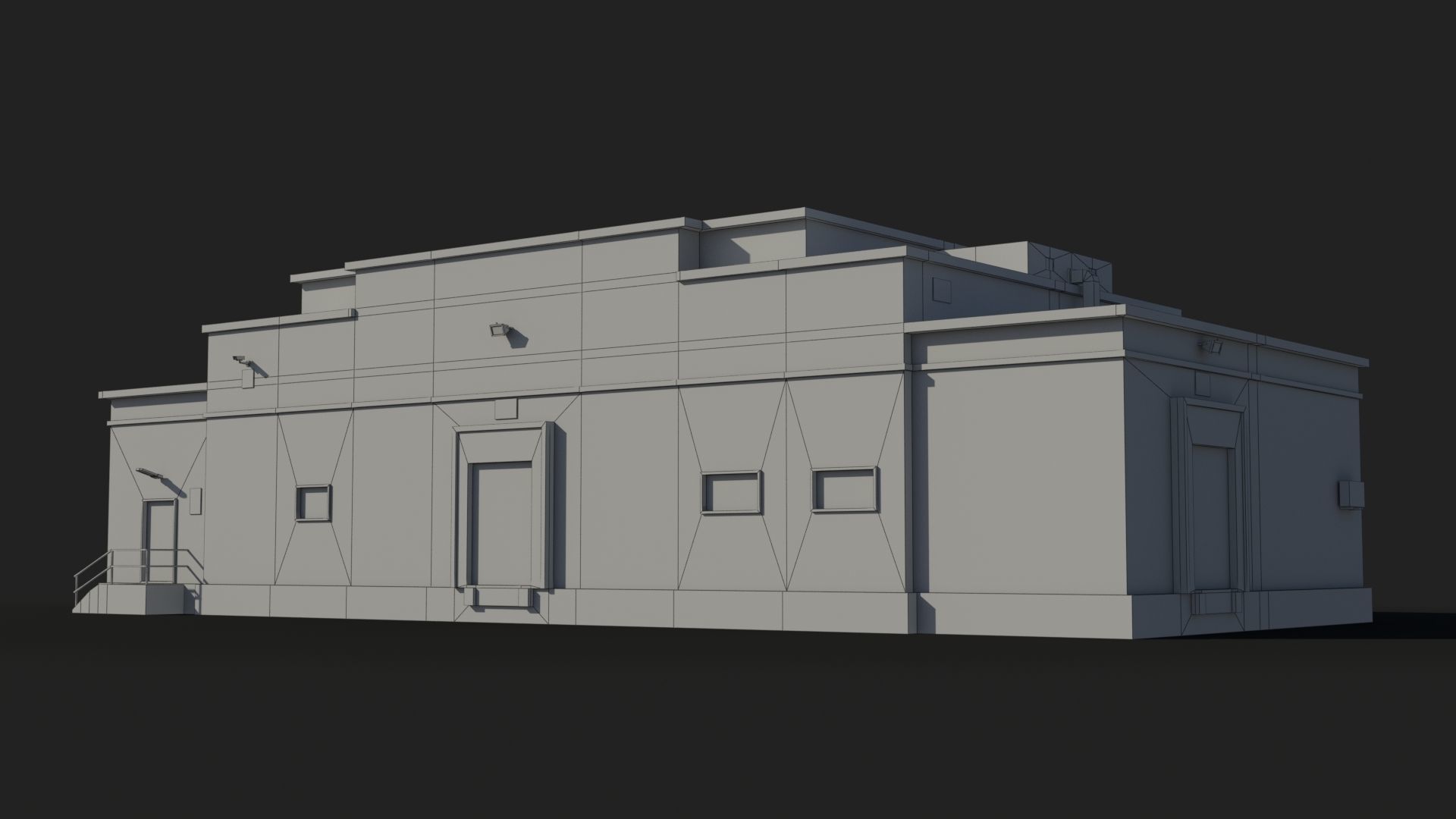 Factory x10 Low-poly 3D model_5